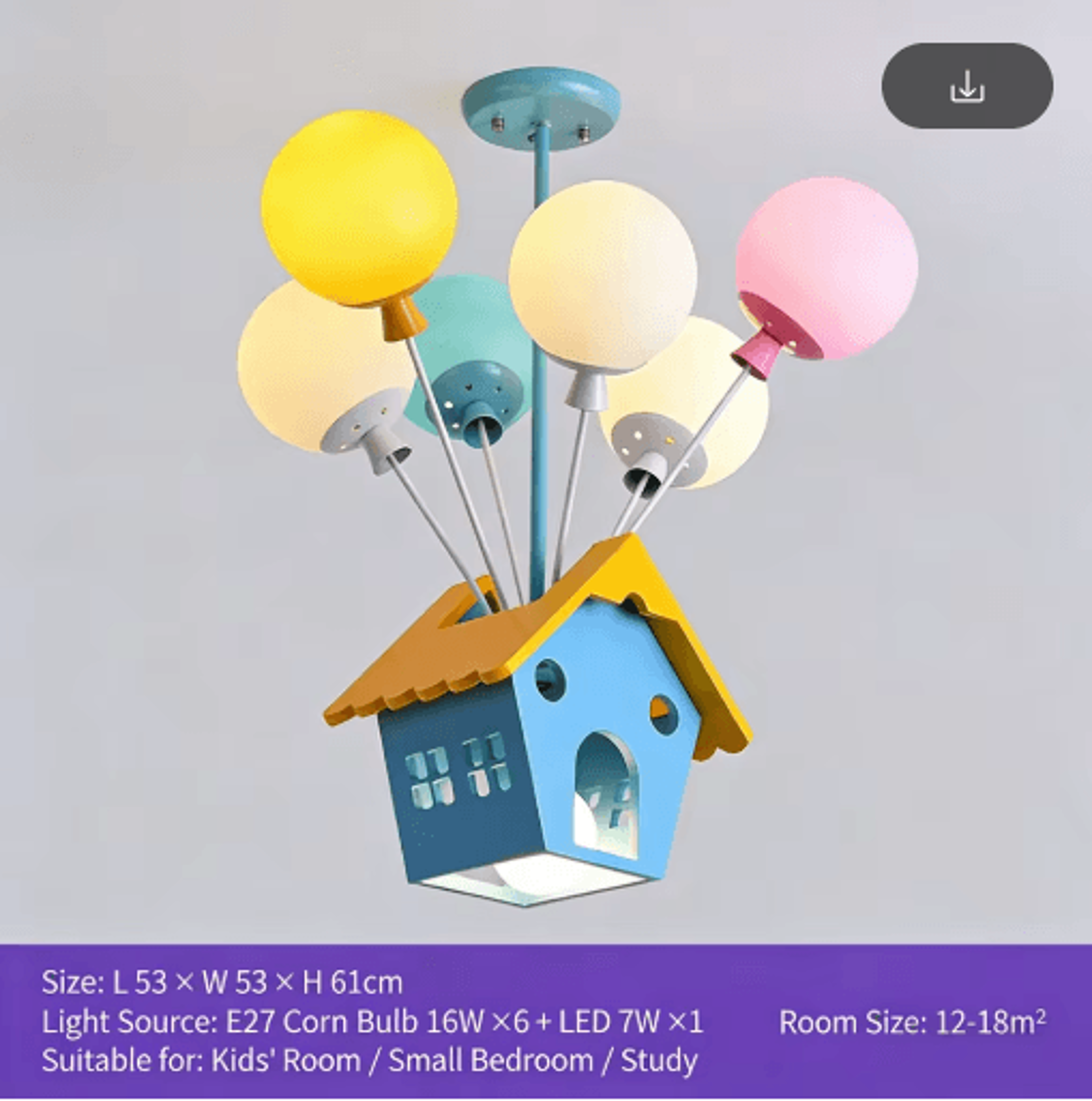 kids balloon chandelier wooden sputnik ceiling light for playful room decor