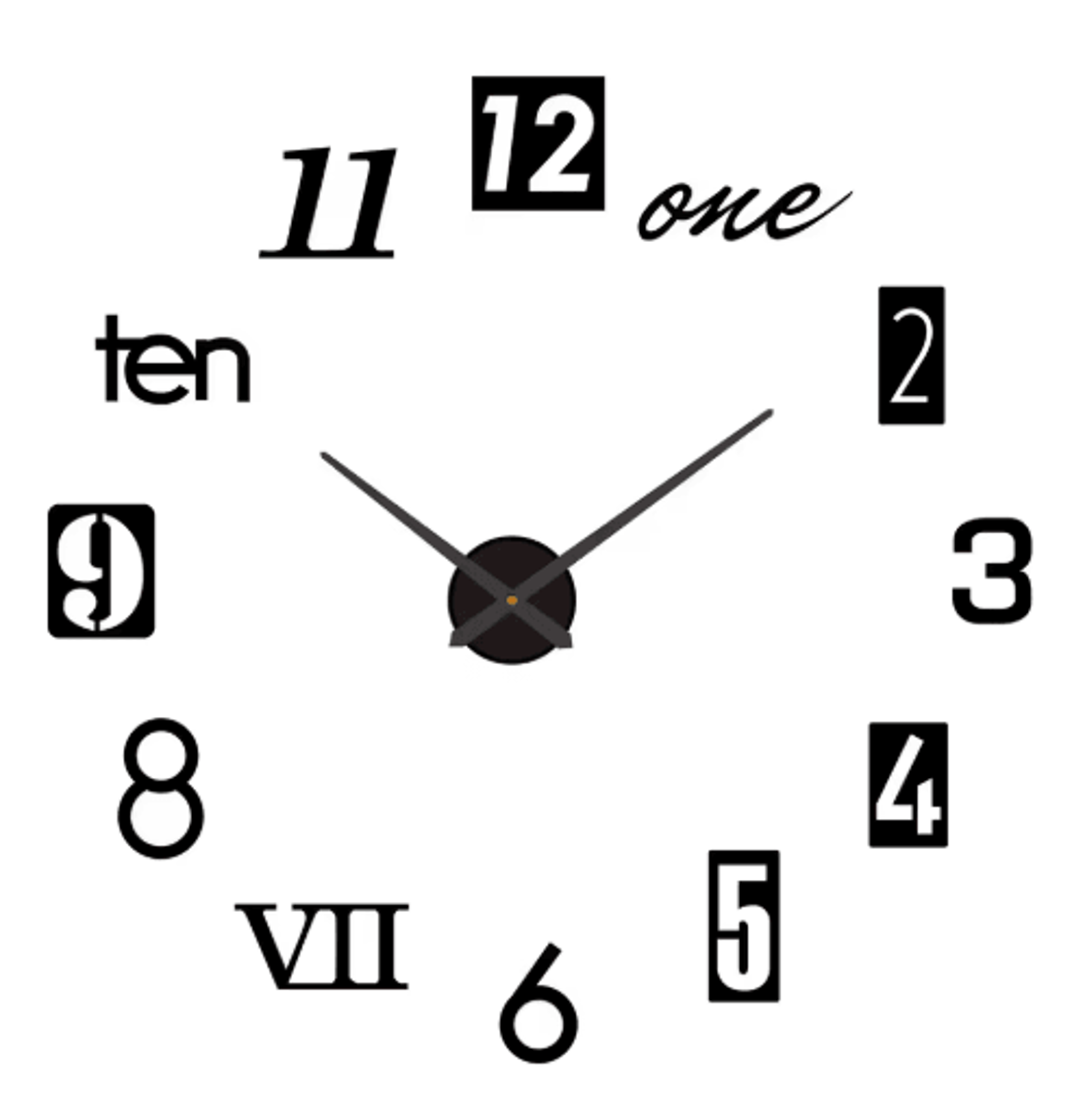 Large 3D DIY Wall Clock  Luminous Silent Wall Clock Stickers For Modern Living Room Decor 7