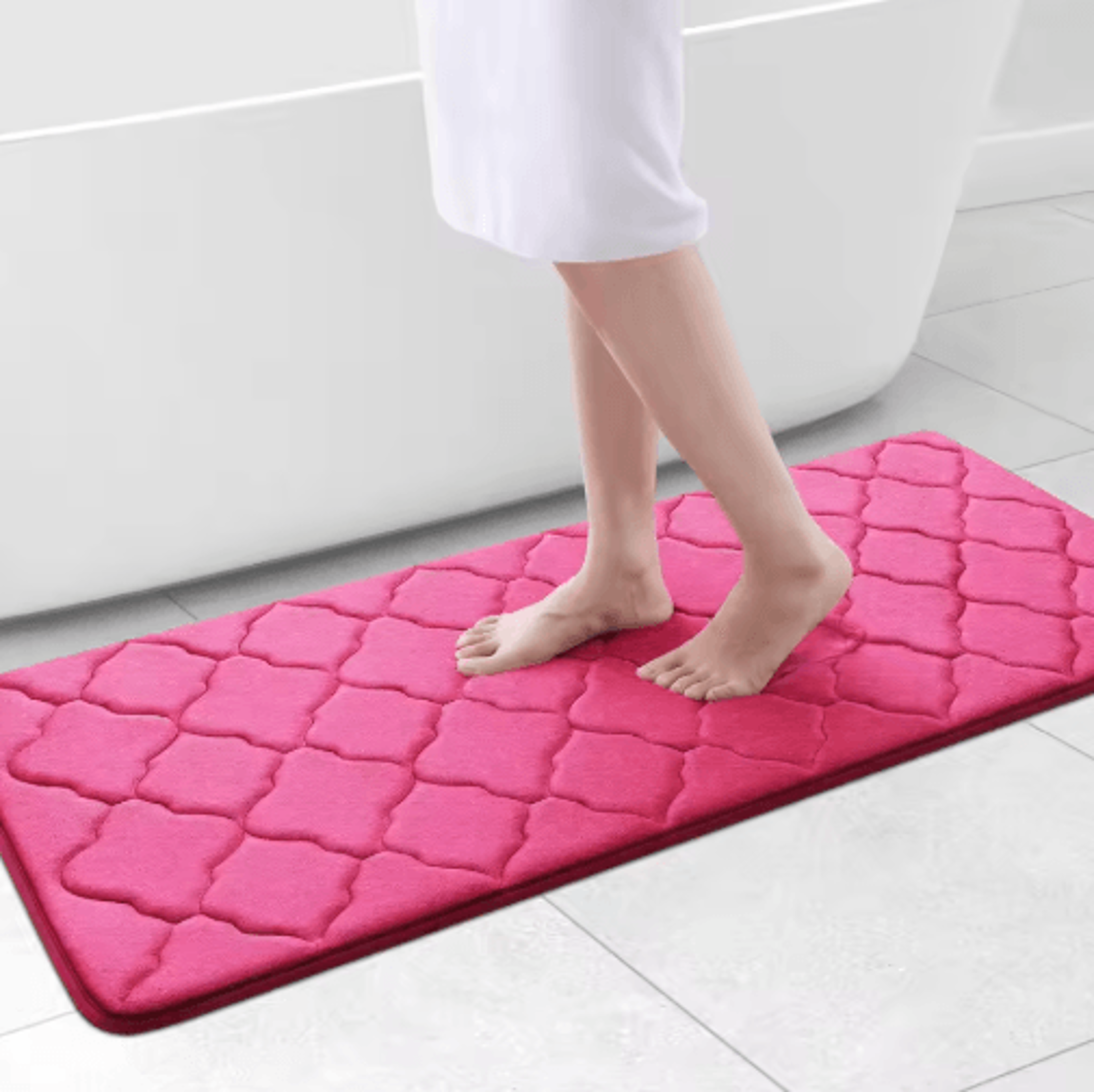Homaxy Memory Foam Bath Mat NonSlip Absorbent Bathroom Rug With Machine Washable Design 6