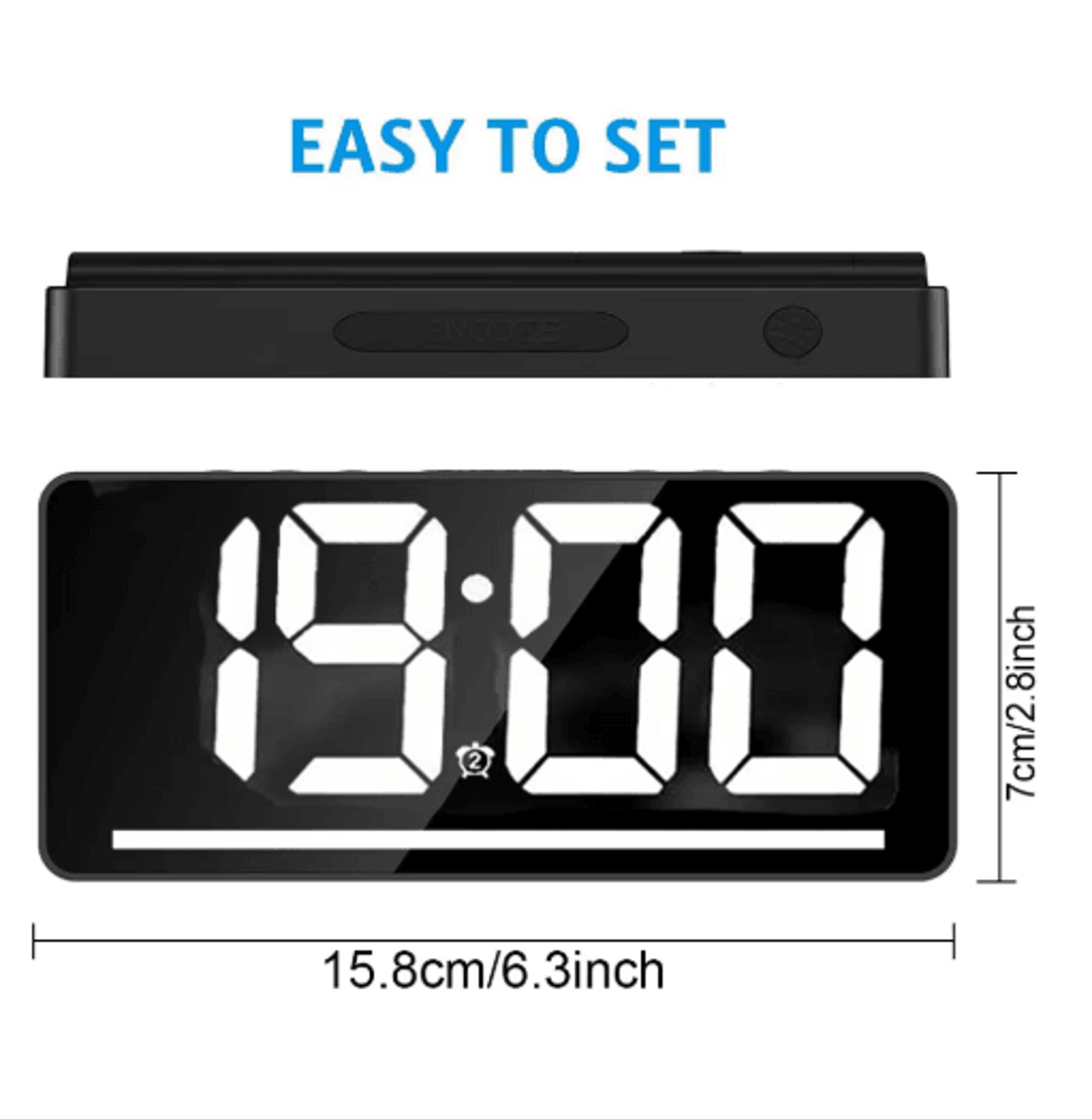 Large Display Digital Alarm Clock LED Desk Clock With Temperature  Night Light 3