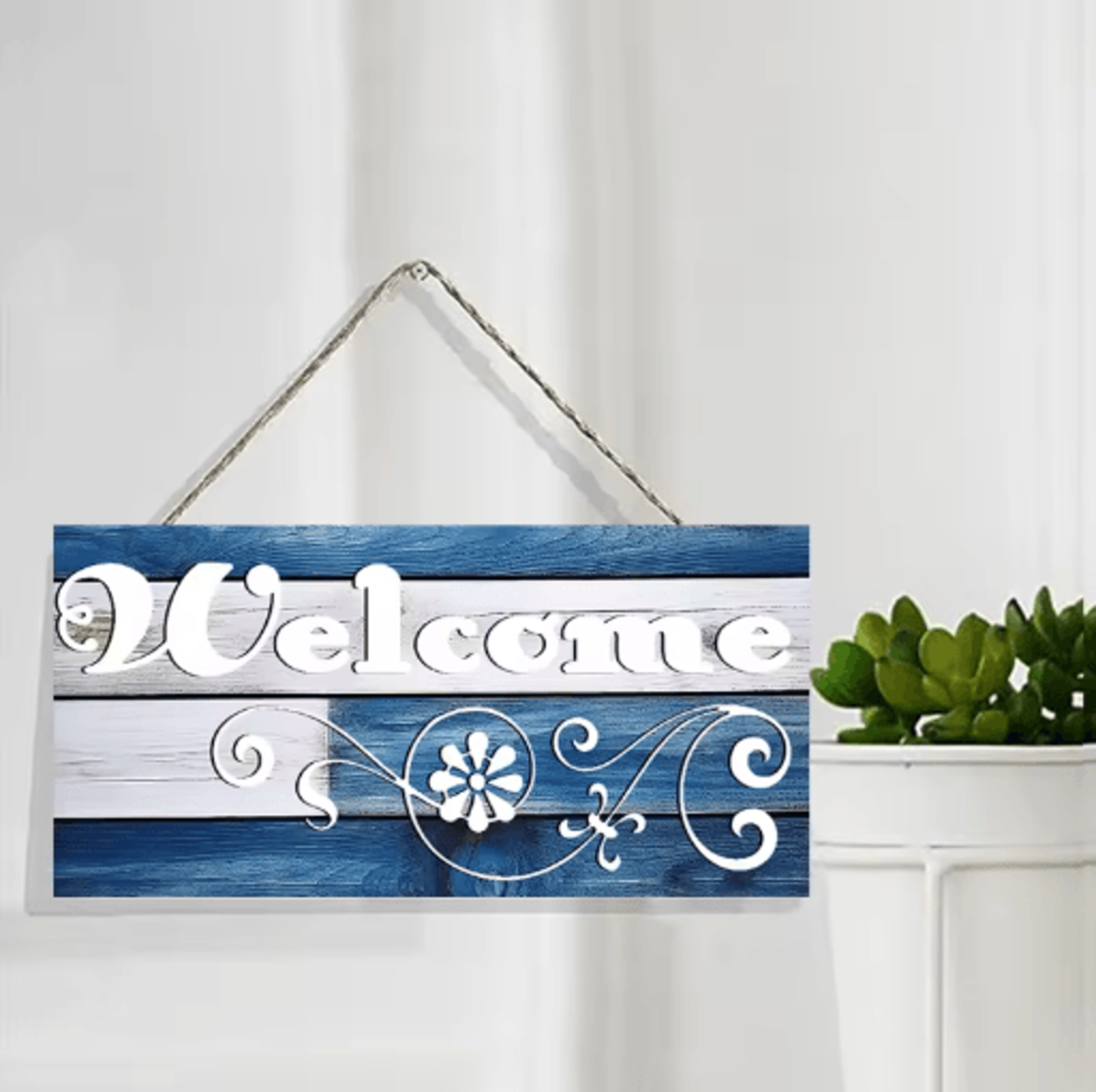 Rustic Wooden Welcome Sign Farmhouse Wall Hanging Decor For Front Door  Living Room 5