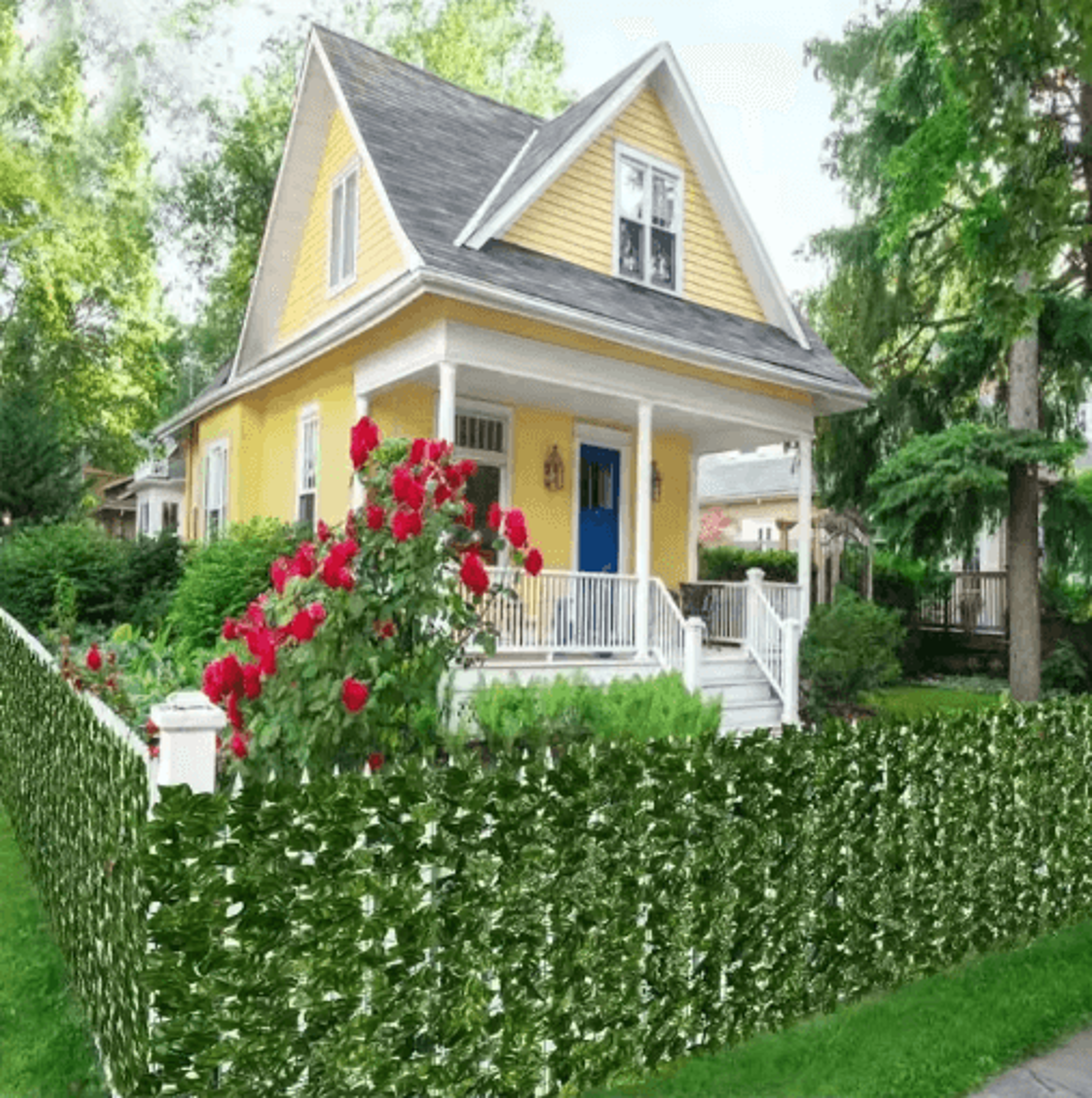 artificial ivy fence privacy screen – faux green wall panel for outdoor & balcony decor
