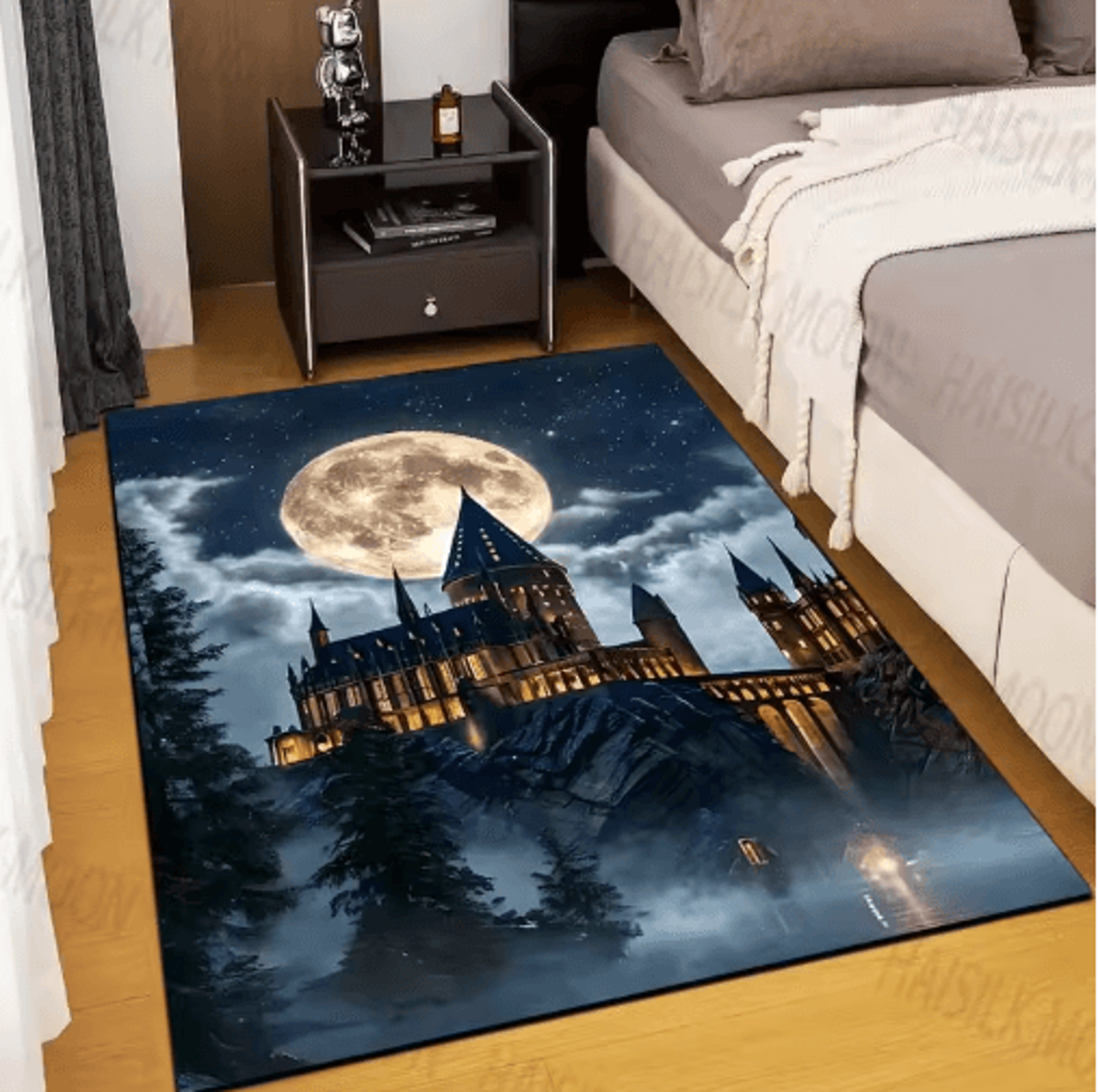 magic castle kids rug fantasy school carpet for bedroom & playroom decor