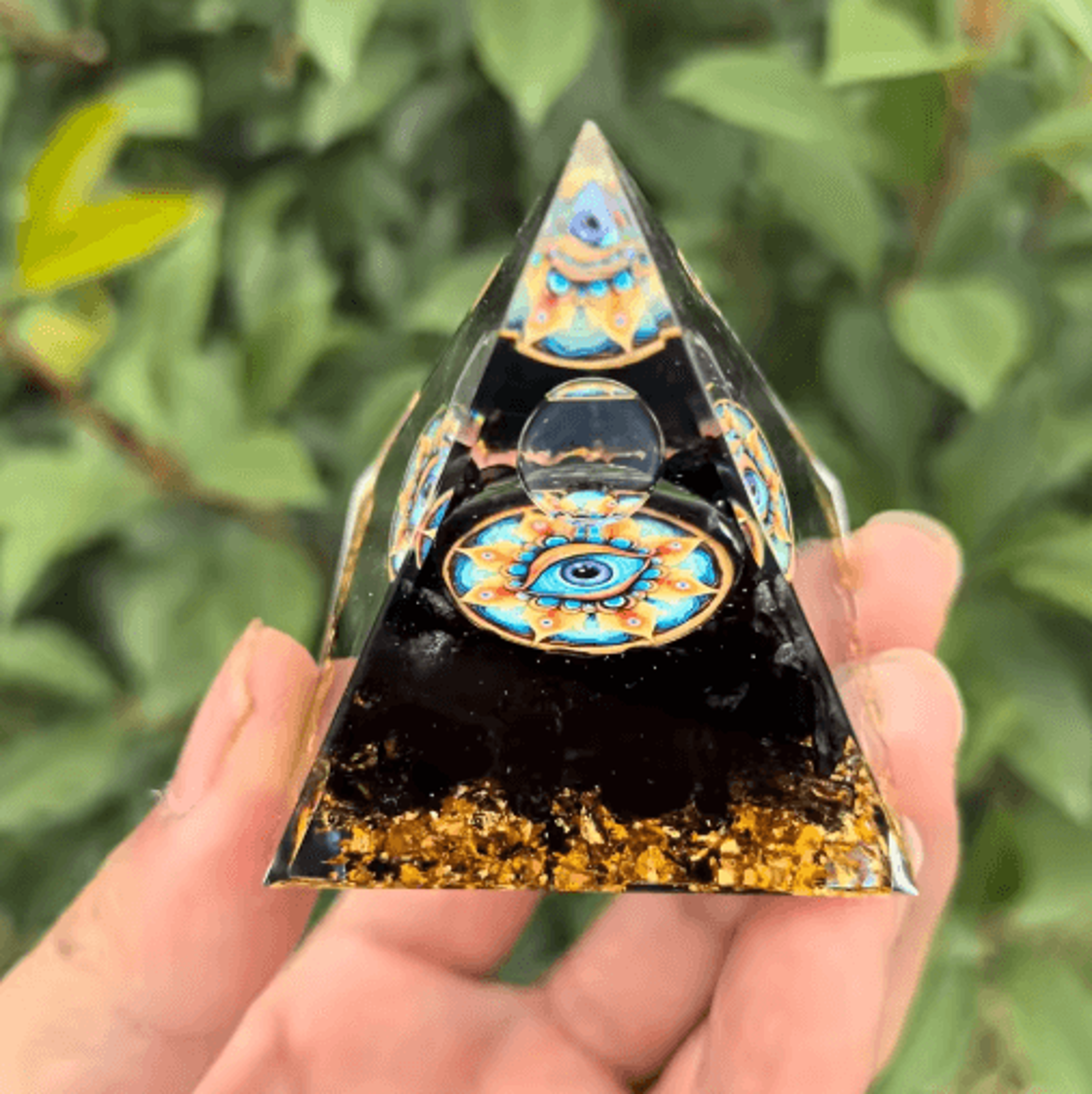 Lapis Lazuli Crystal Sphere  Pyramid Set Luxury Blue Gemstone Home Decor 2