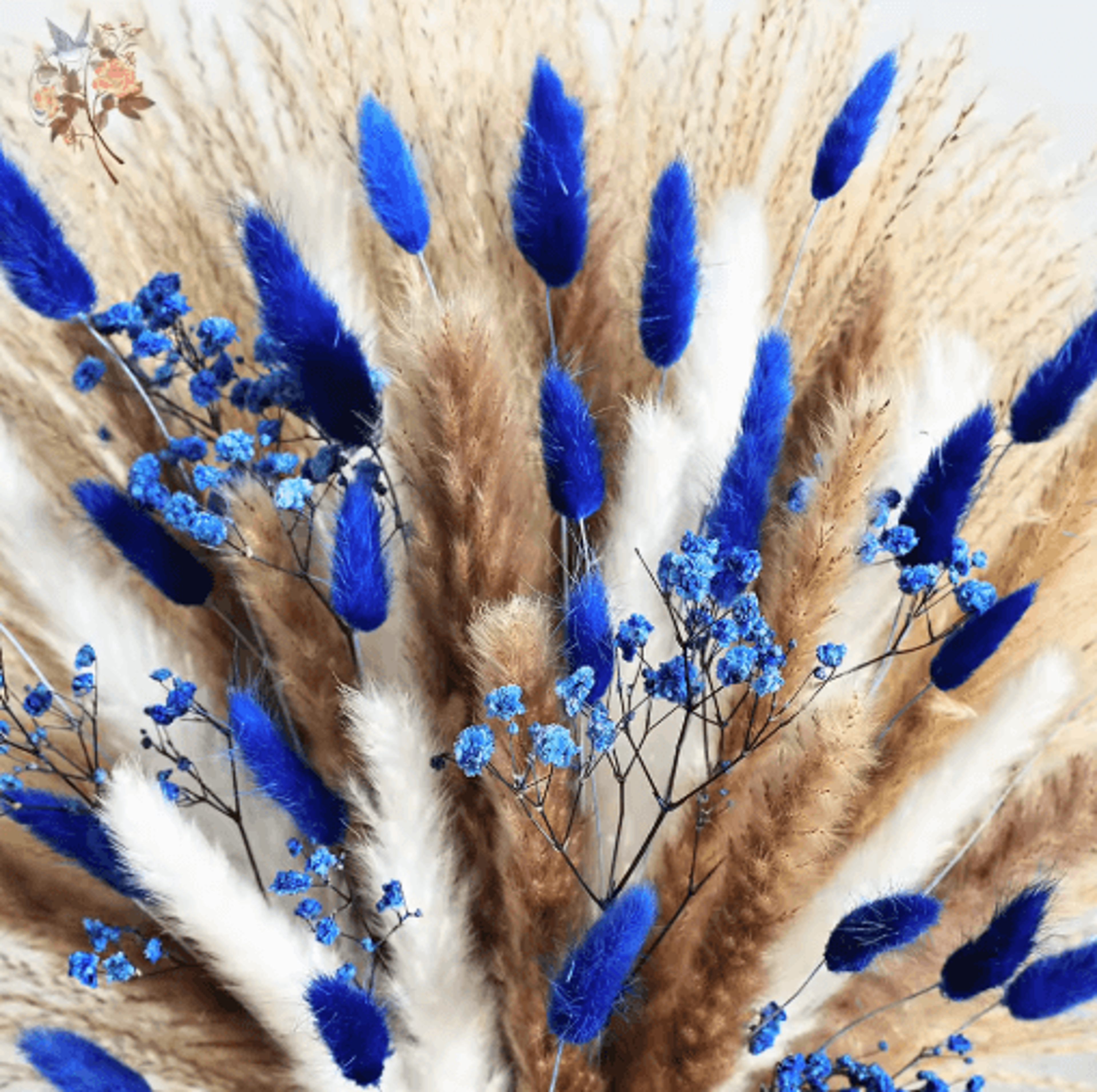 Blue Rabbit Tail Pampas Grass Bouquet Dried Flower Arrangement For Boho Home Decor 10