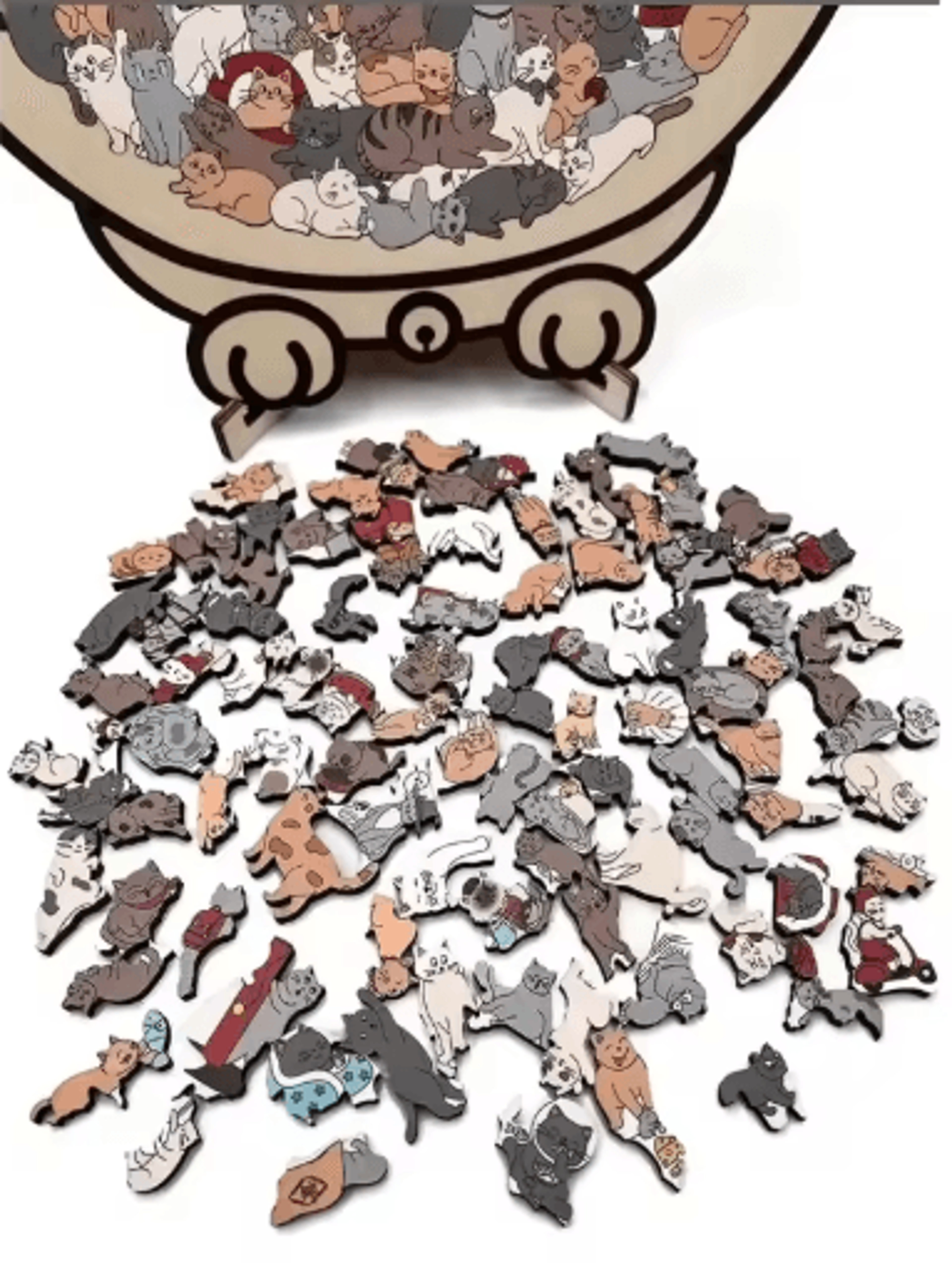 CatShaped Wooden Jigsaw Puzzle Unique Animal Puzzle For Cat Lovers  Gifts 5