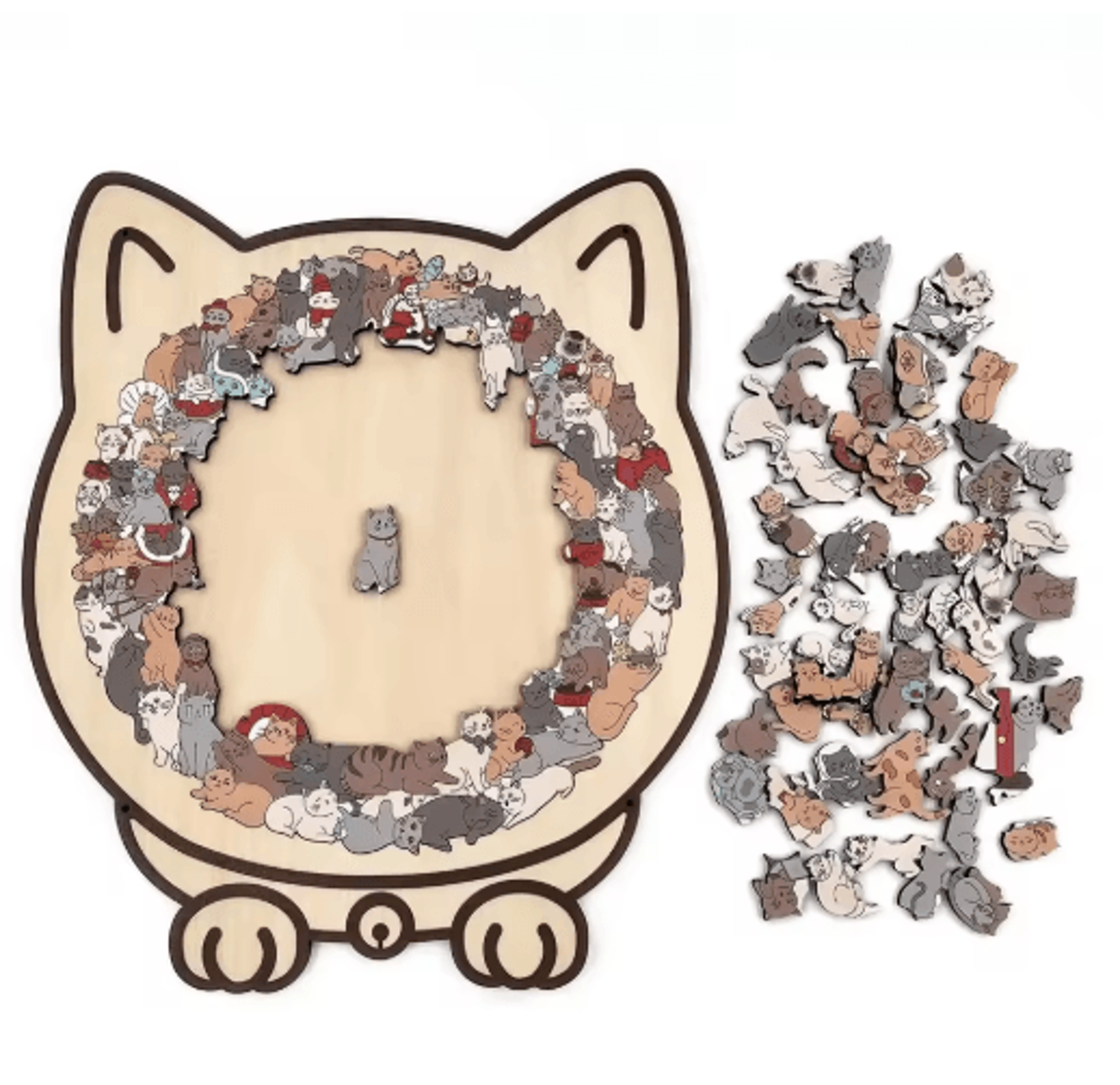CatShaped Wooden Jigsaw Puzzle Unique Animal Puzzle For Cat Lovers  Gifts 6
