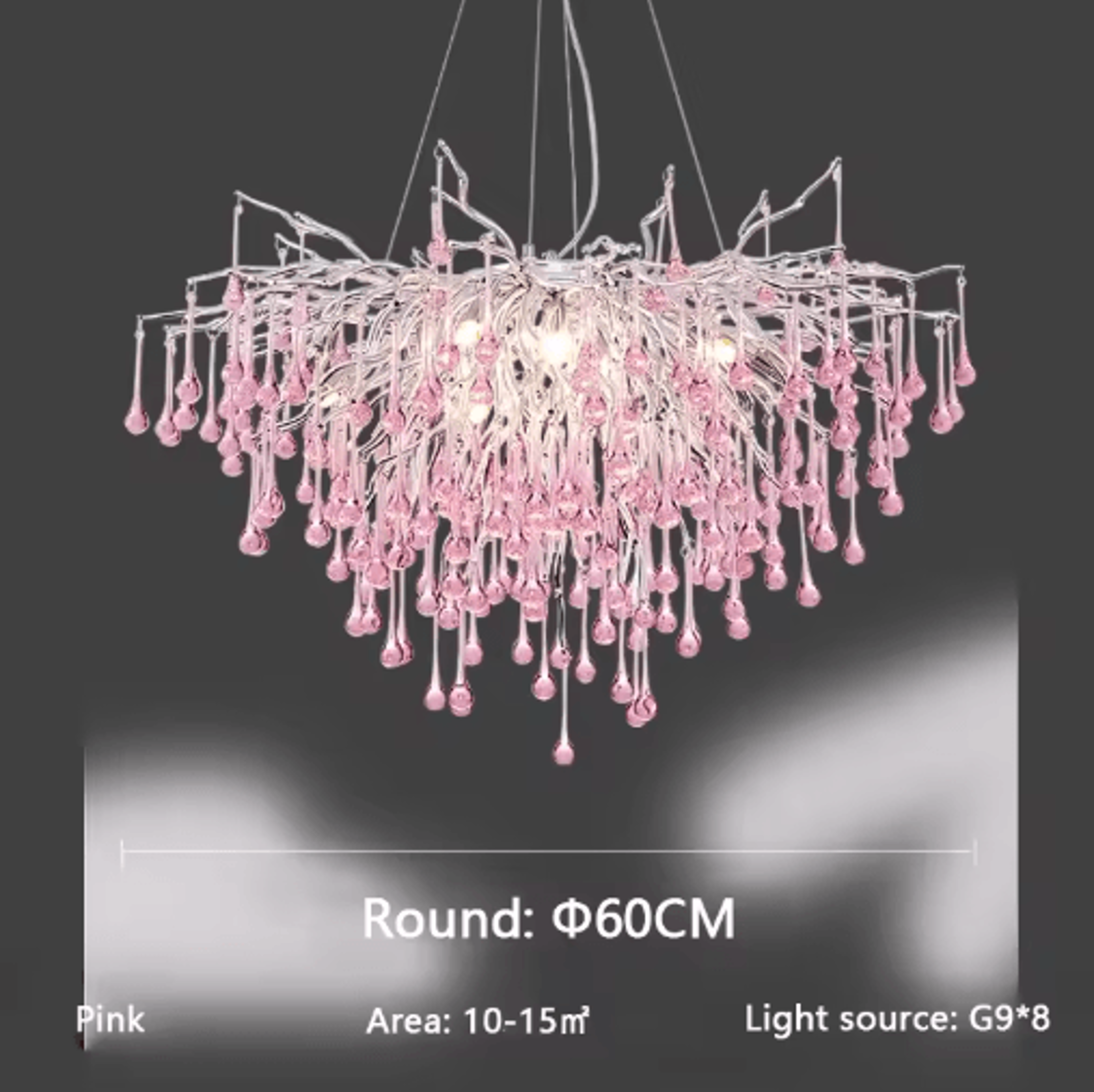 Luxury Branch Crystal Chandelier  Modern Teardrop Hanging Lamp For Living  Dining Spaces 8