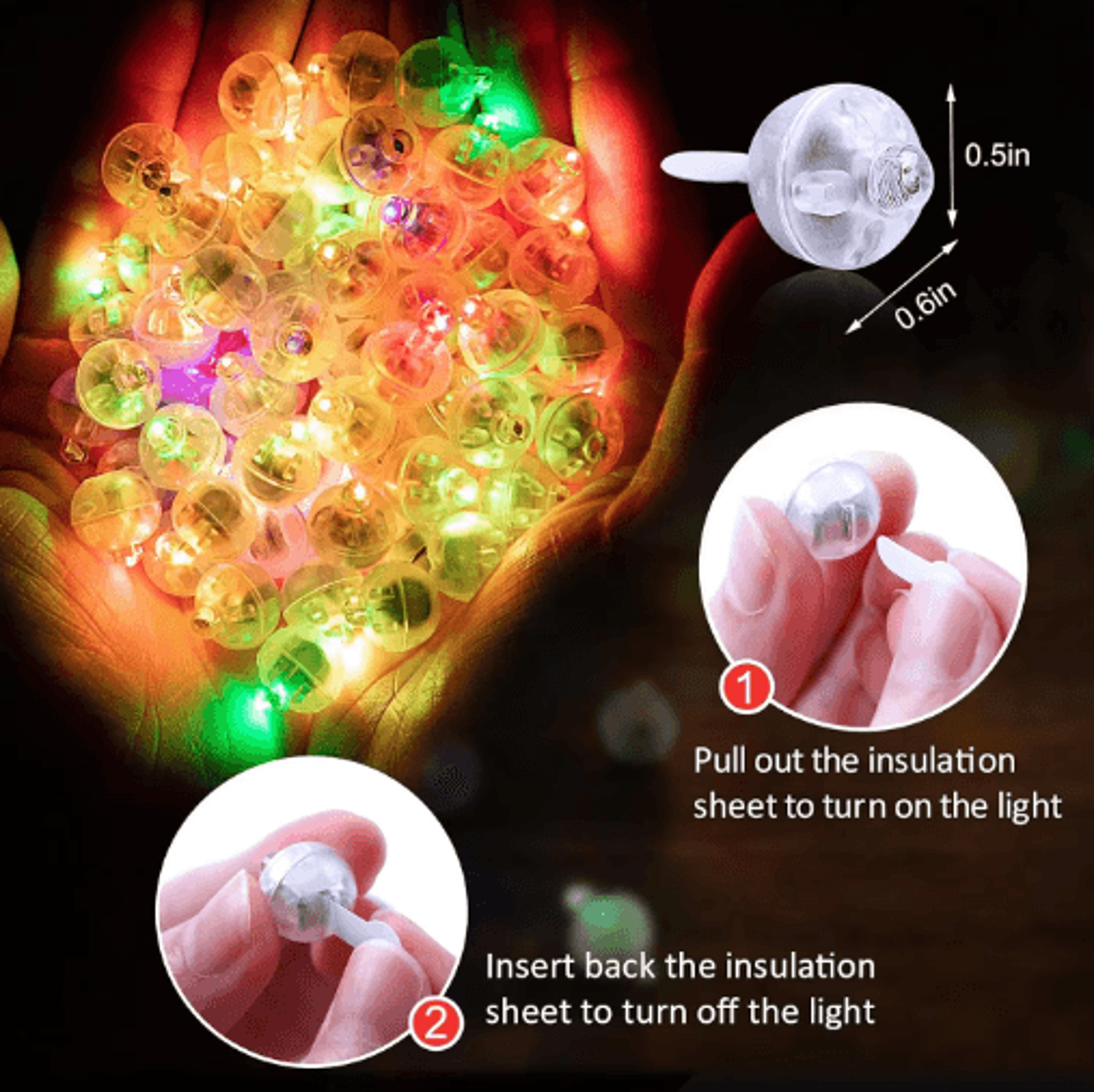 Mini LED Balloon Lights Set  Waterproof Party  Paper Lantern Lights 50100pcs 19