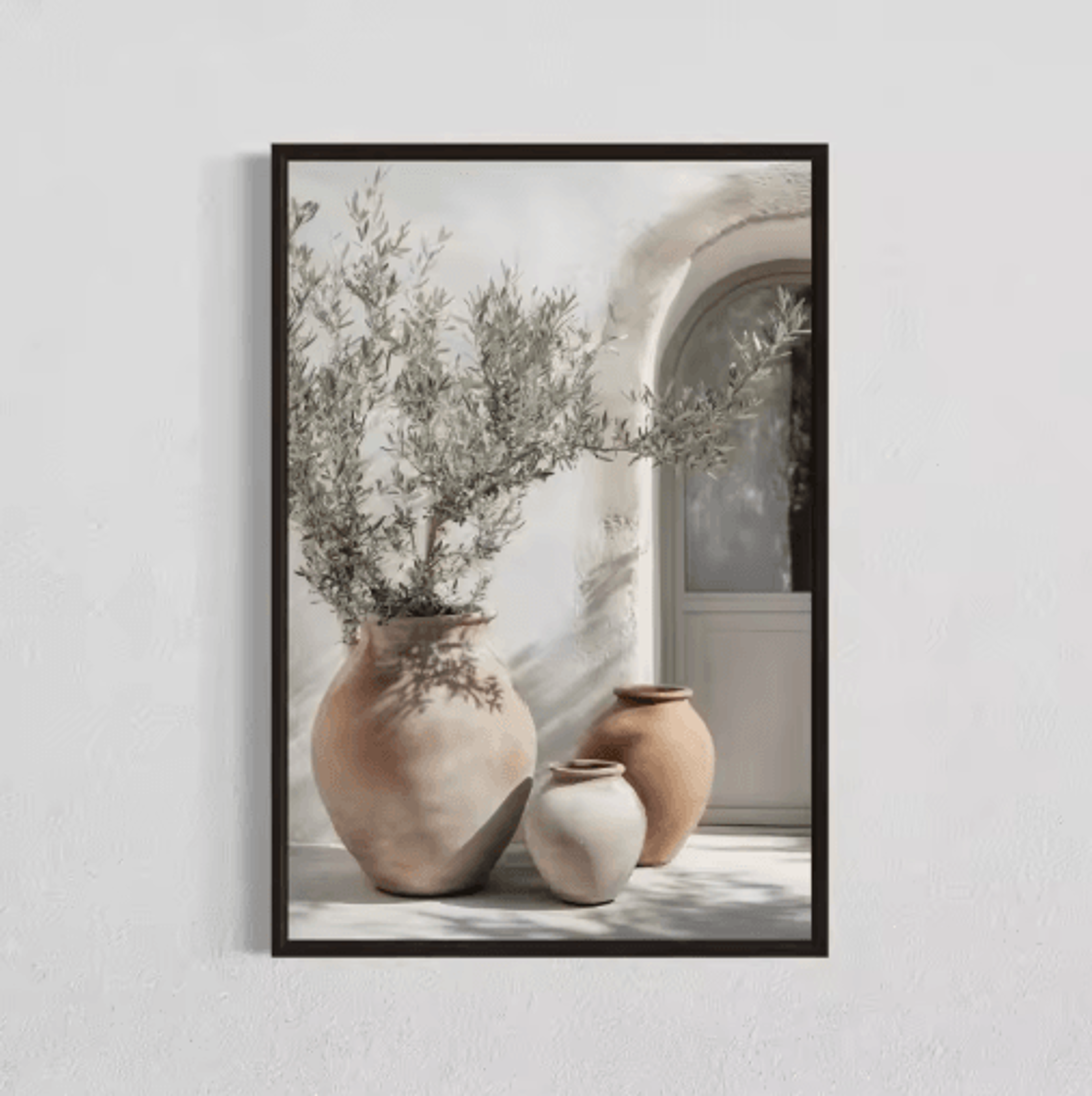 Minimalist Olive Tree Canvas Wall Art  Mediterranean Frameless Still Life Poster 14
