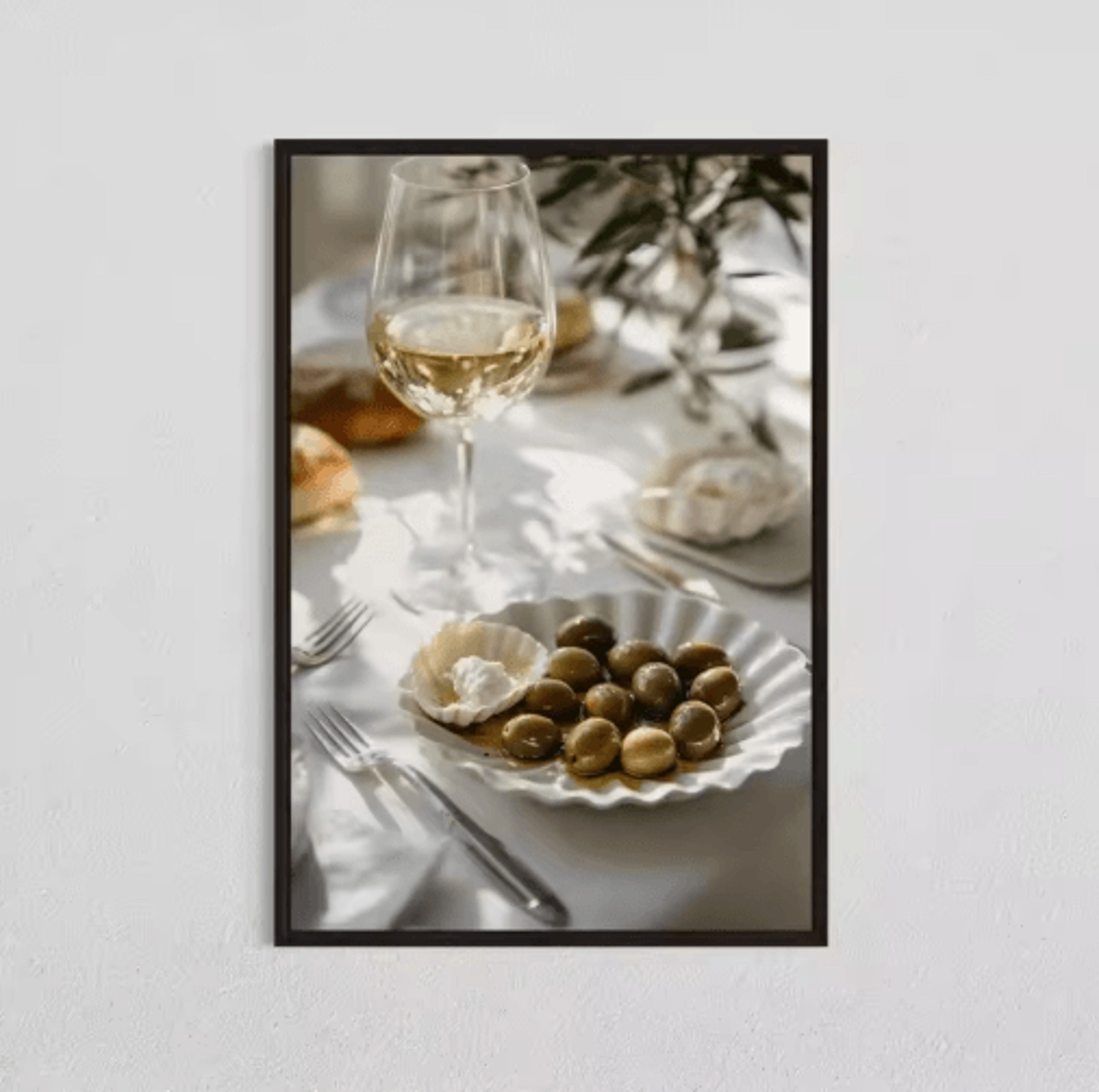 Minimalist Olive Tree Canvas Wall Art  Mediterranean Frameless Still Life Poster 17