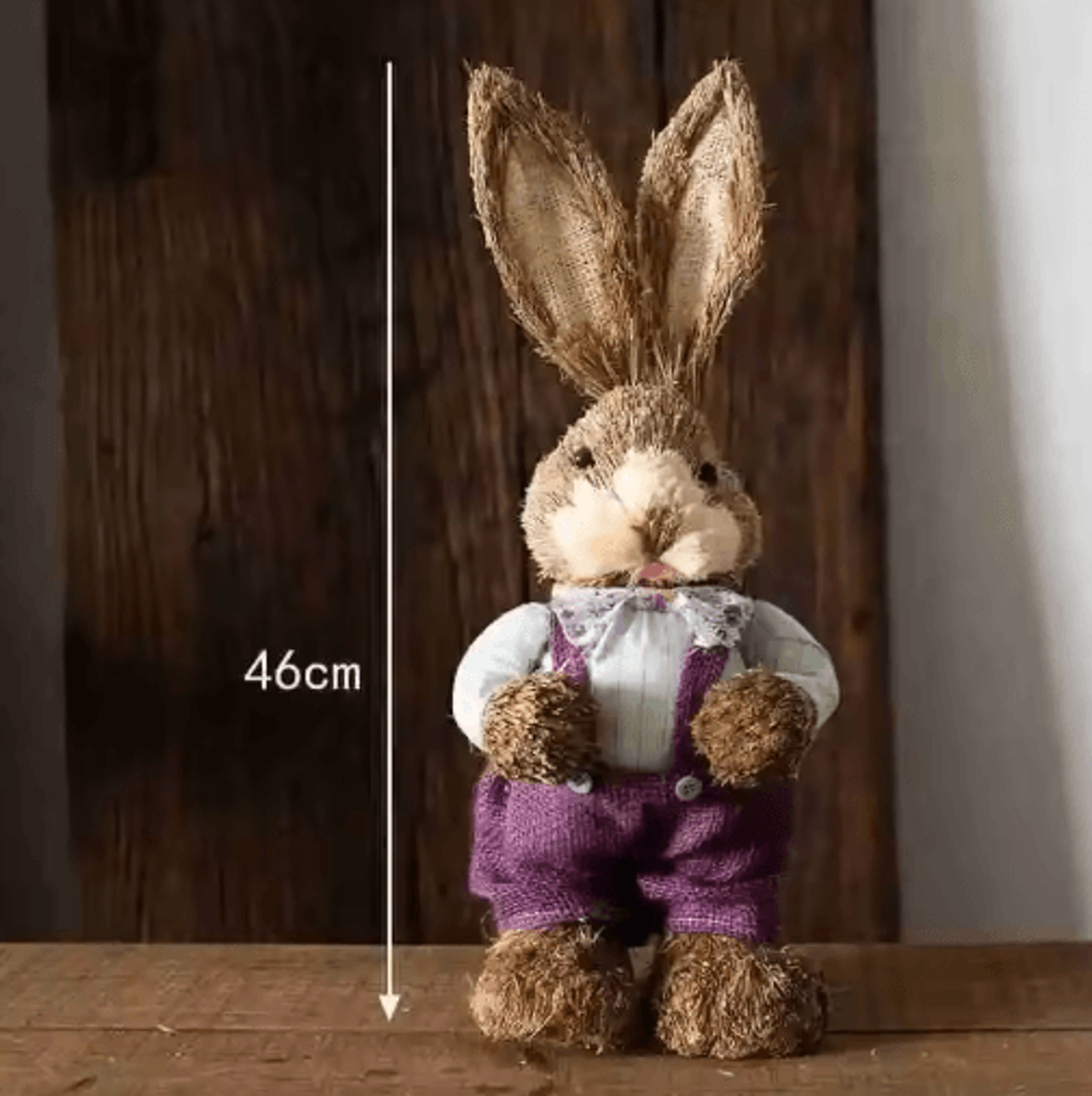 46cm Straw Bunny Decoration  Woven Easter Rabbit Yard  Home Decor 4