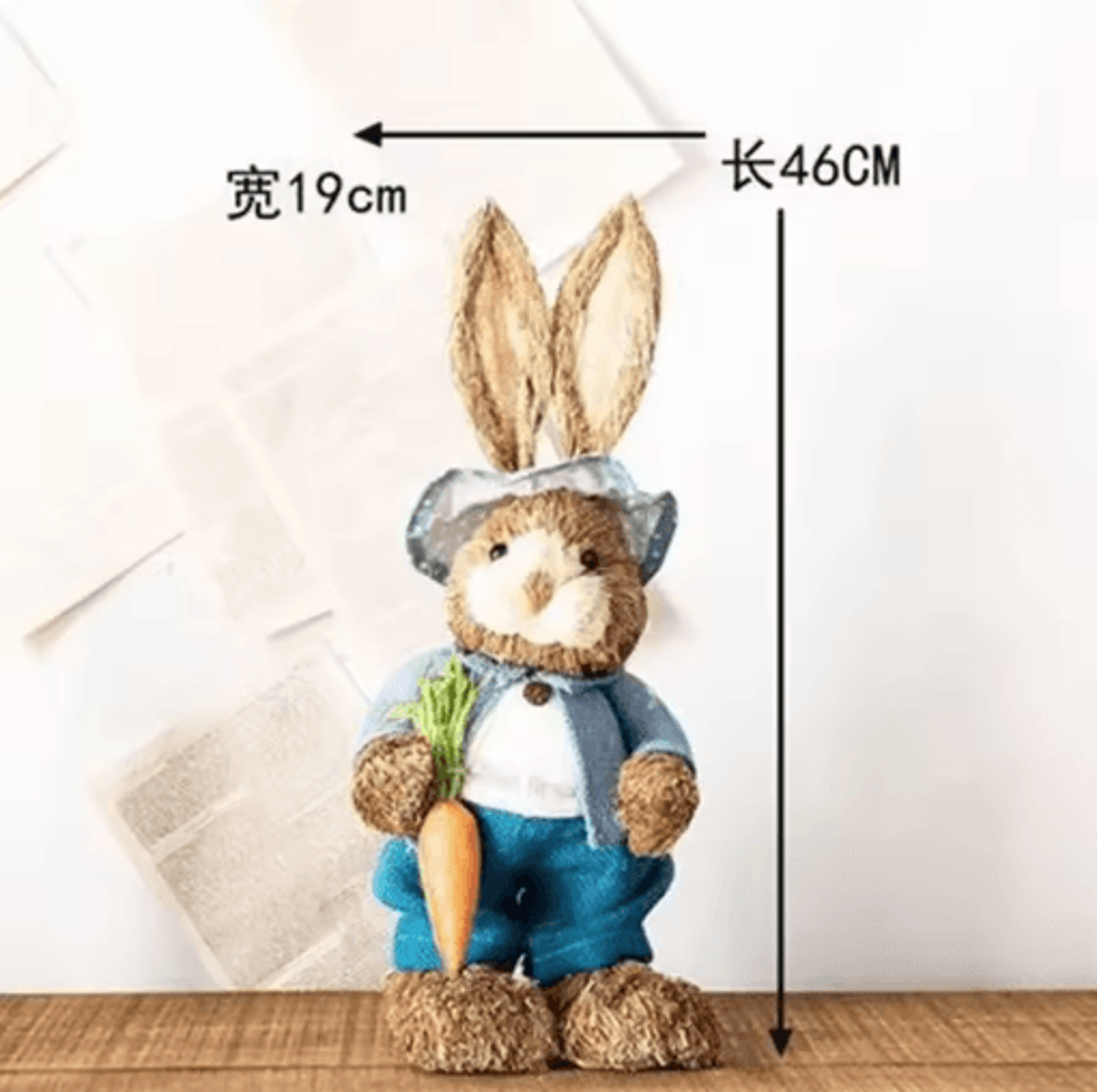 46cm Straw Bunny Decoration  Woven Easter Rabbit Yard  Home Decor 16