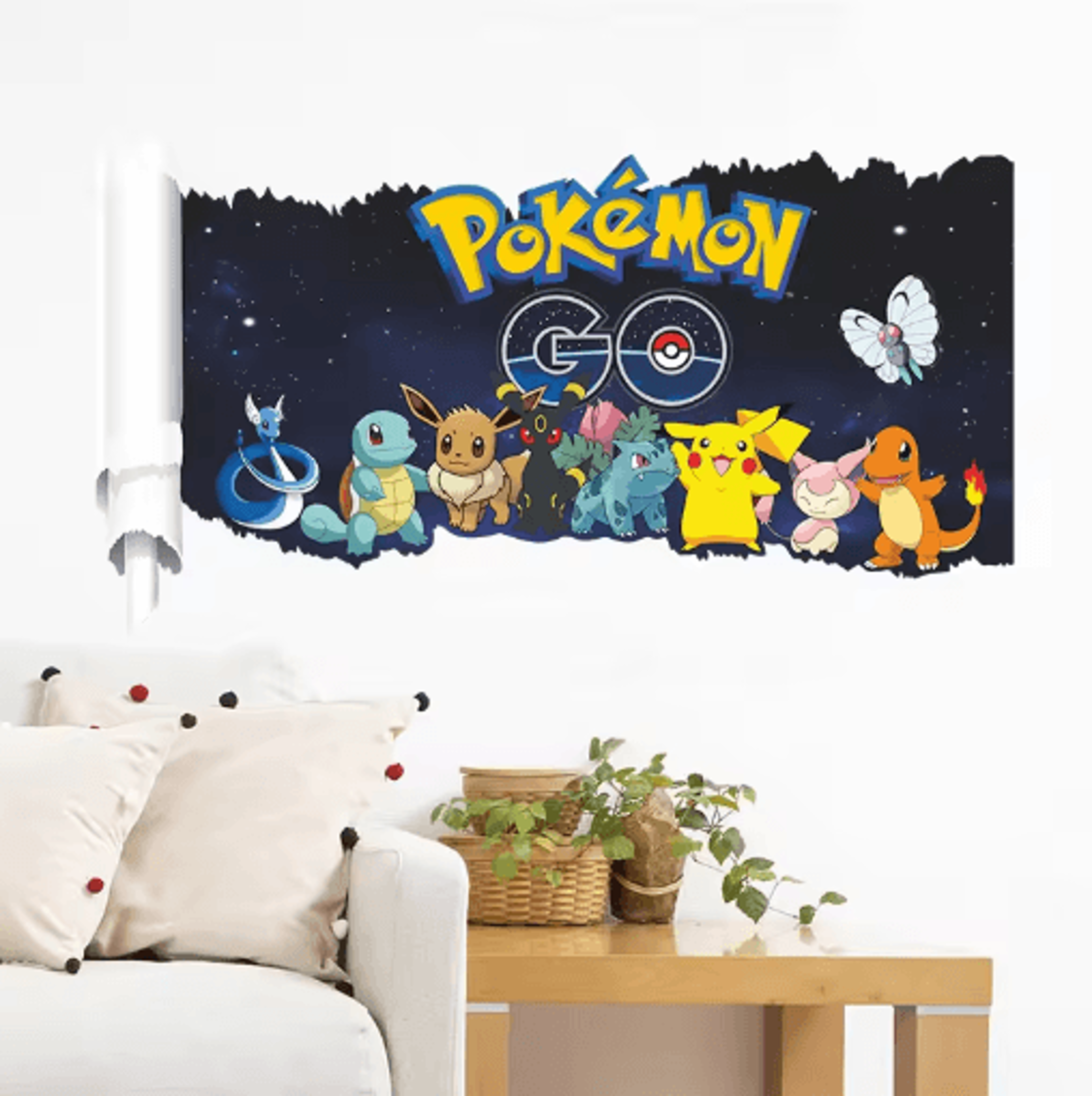 pikachu cartoon wall sticker cute anime kids room vinyl decal