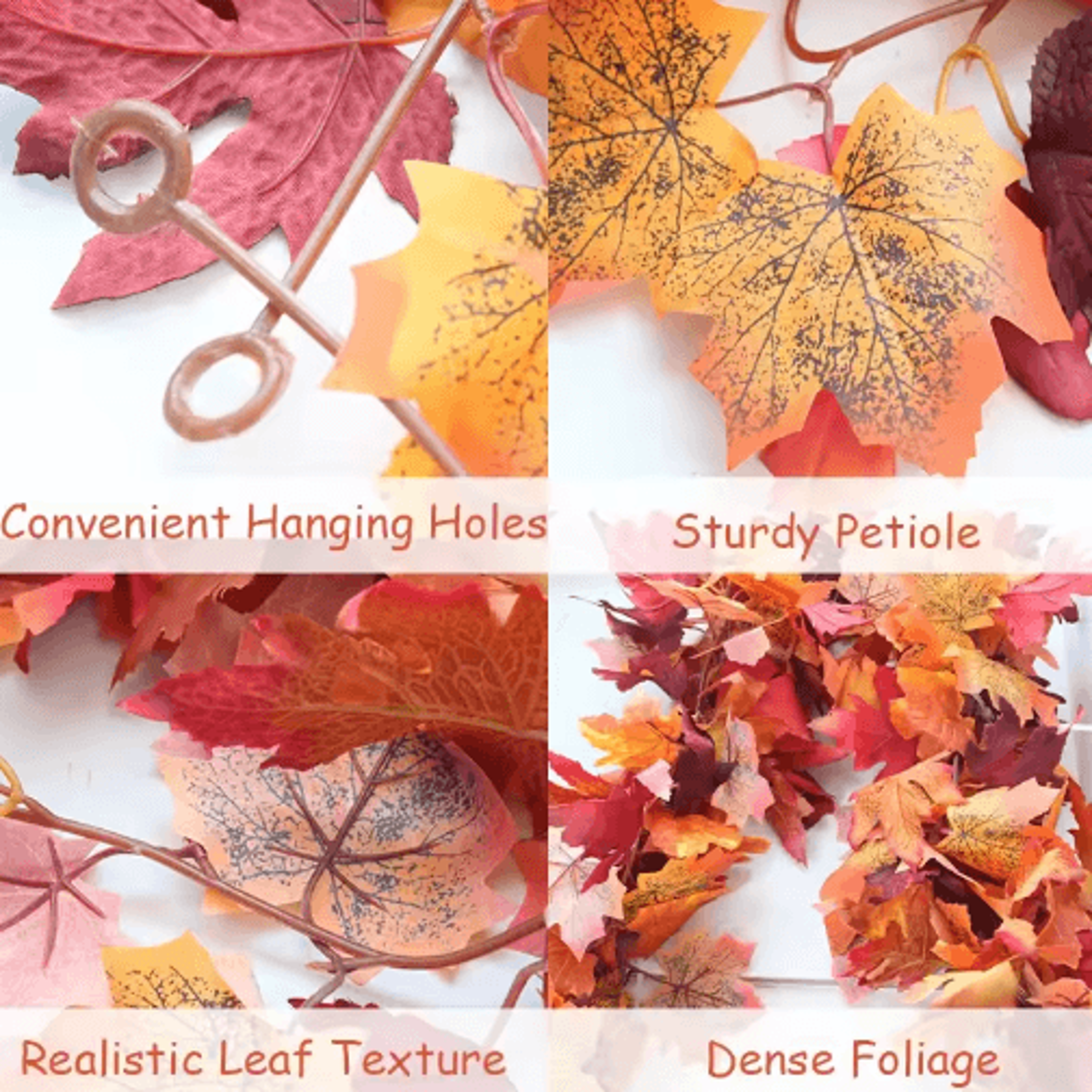 2M Artificial Maple Leaf Garland  Realistic Fall Decor Vine For Home  Events 6