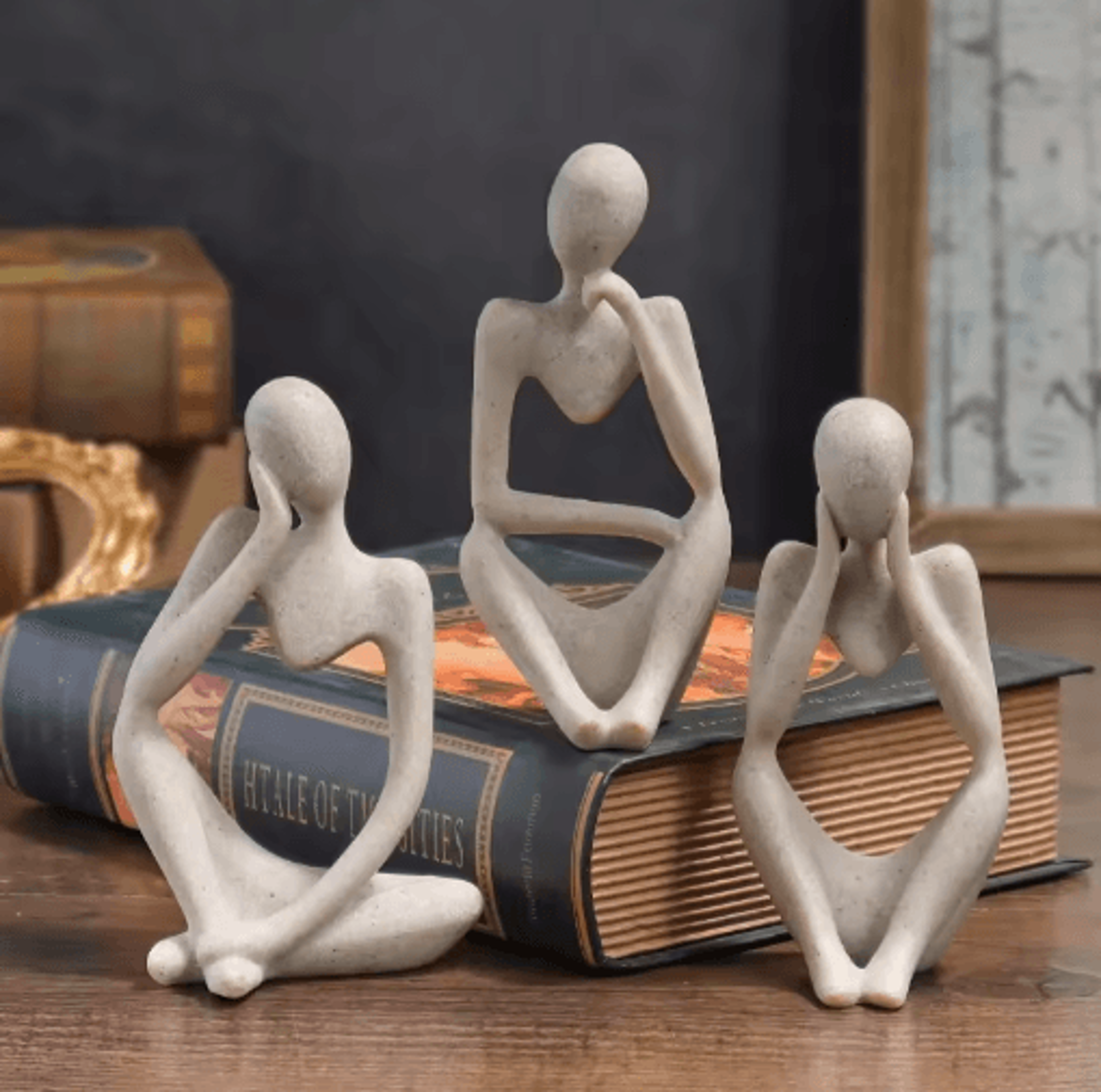 Minimalist Human Contemplation Sculpture  Modern Abstract Thinker Decor For Home  Office 0