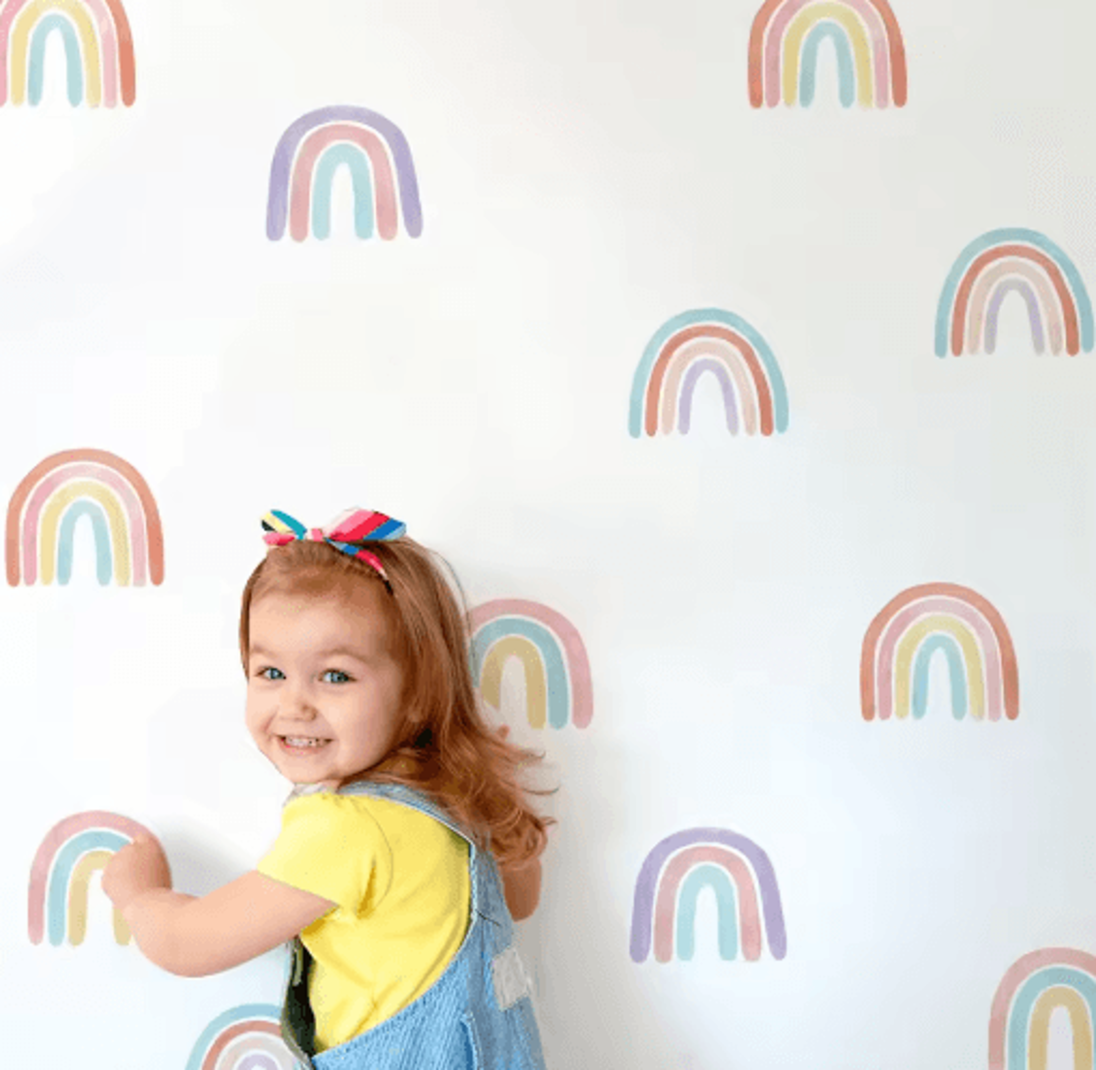 36pcs rainbow wall stickers for girls – colorful vinyl peel & stick room decor