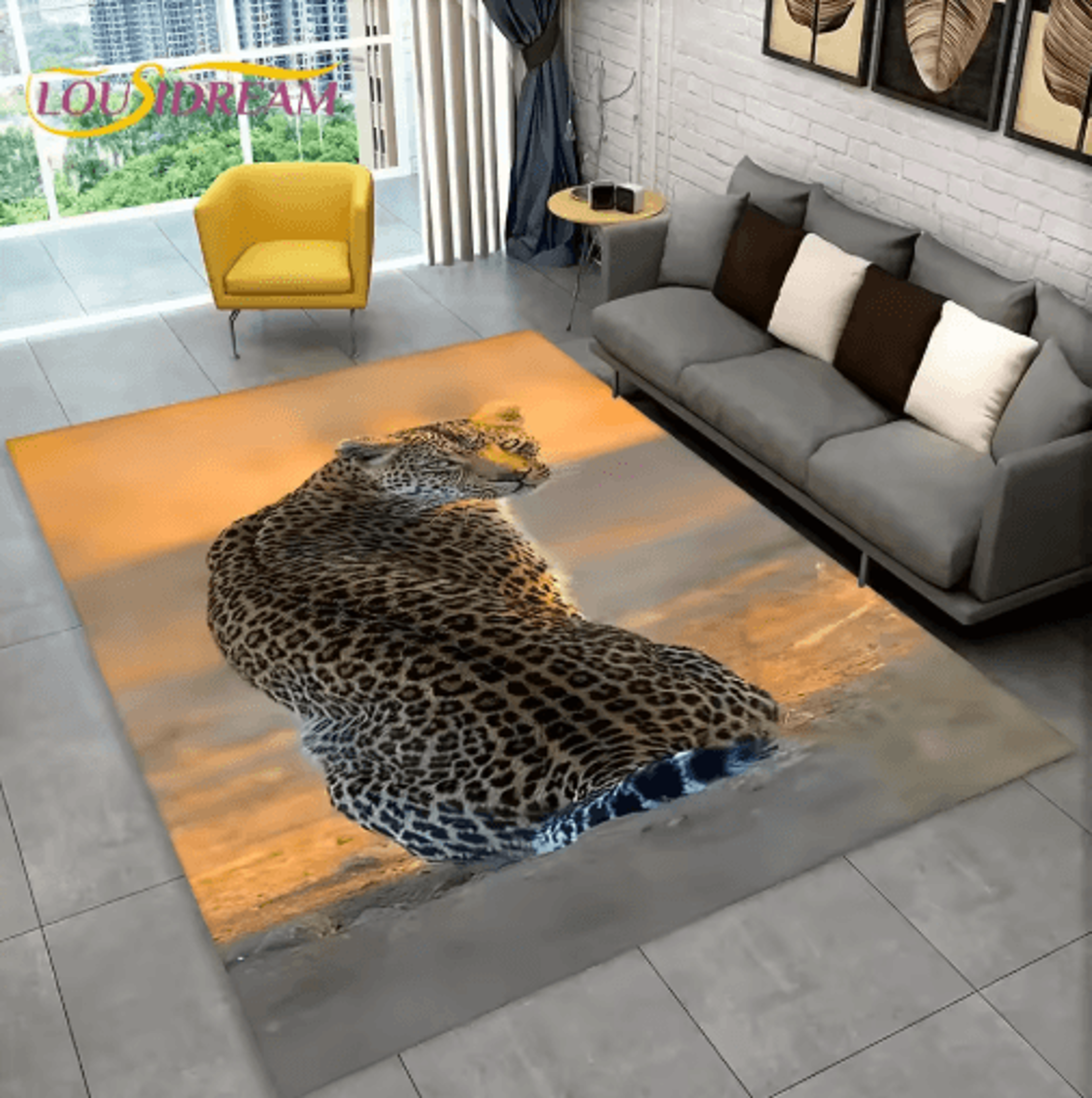 3D Animal Print Area Rug Non Slip Wildlife Carpet For Living Room  Kids Spaces 17