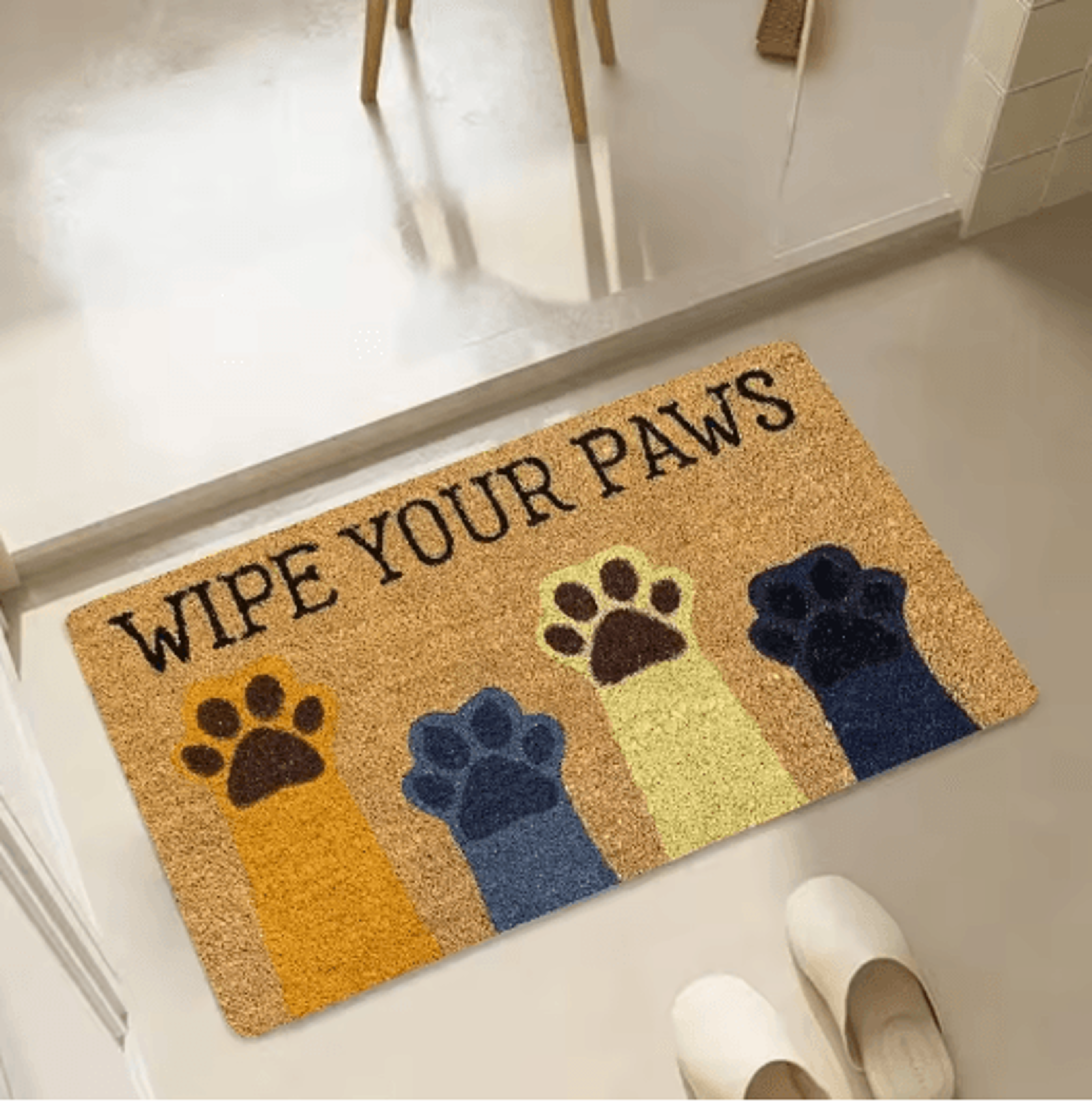 Cute Cat Paw Print Doormat Absorbent Washable Non Slip Kitchen  Entrance Rug 12