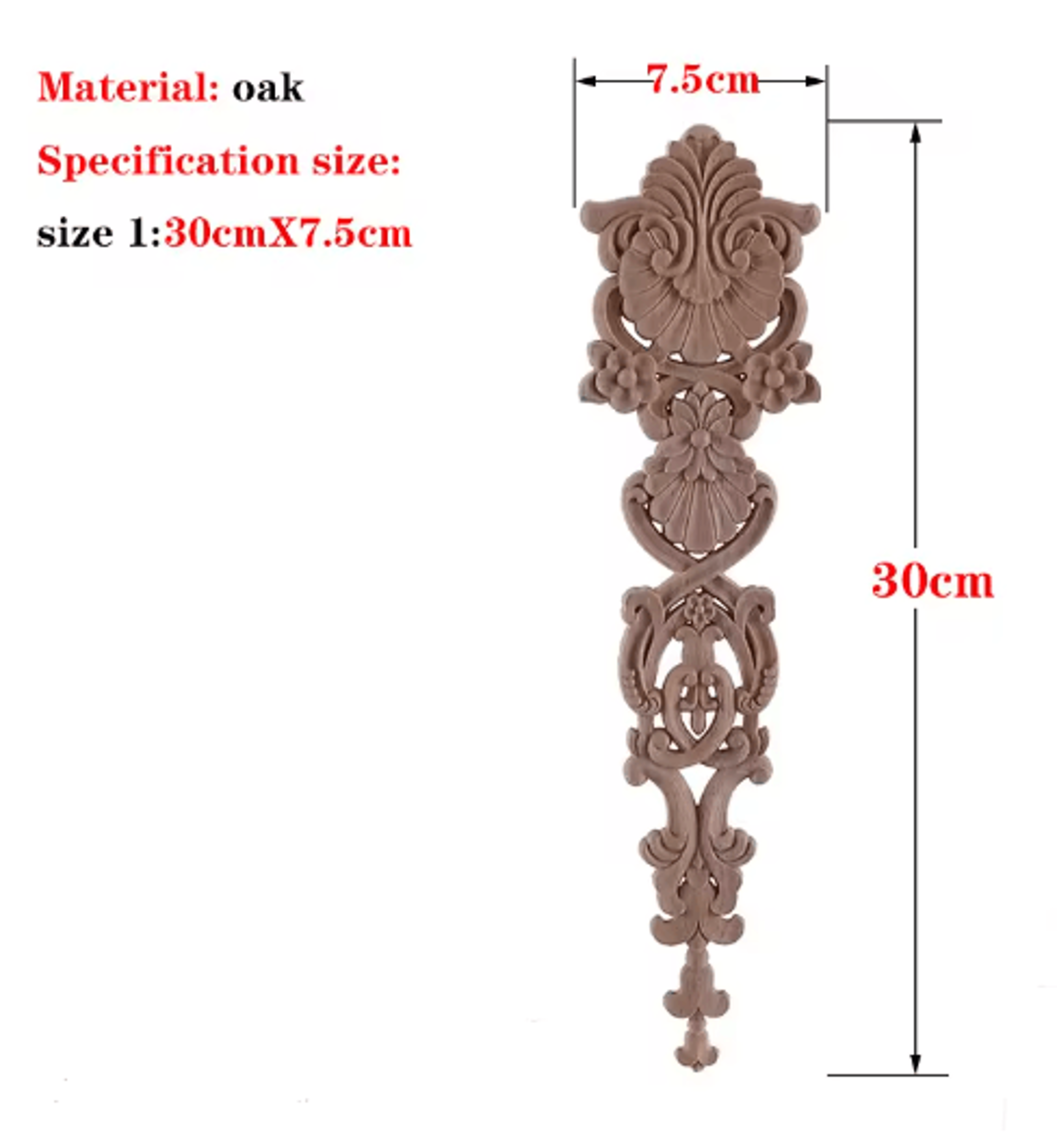 runbazef wood carved applique decal unpainted oak furniture onlay corner decor