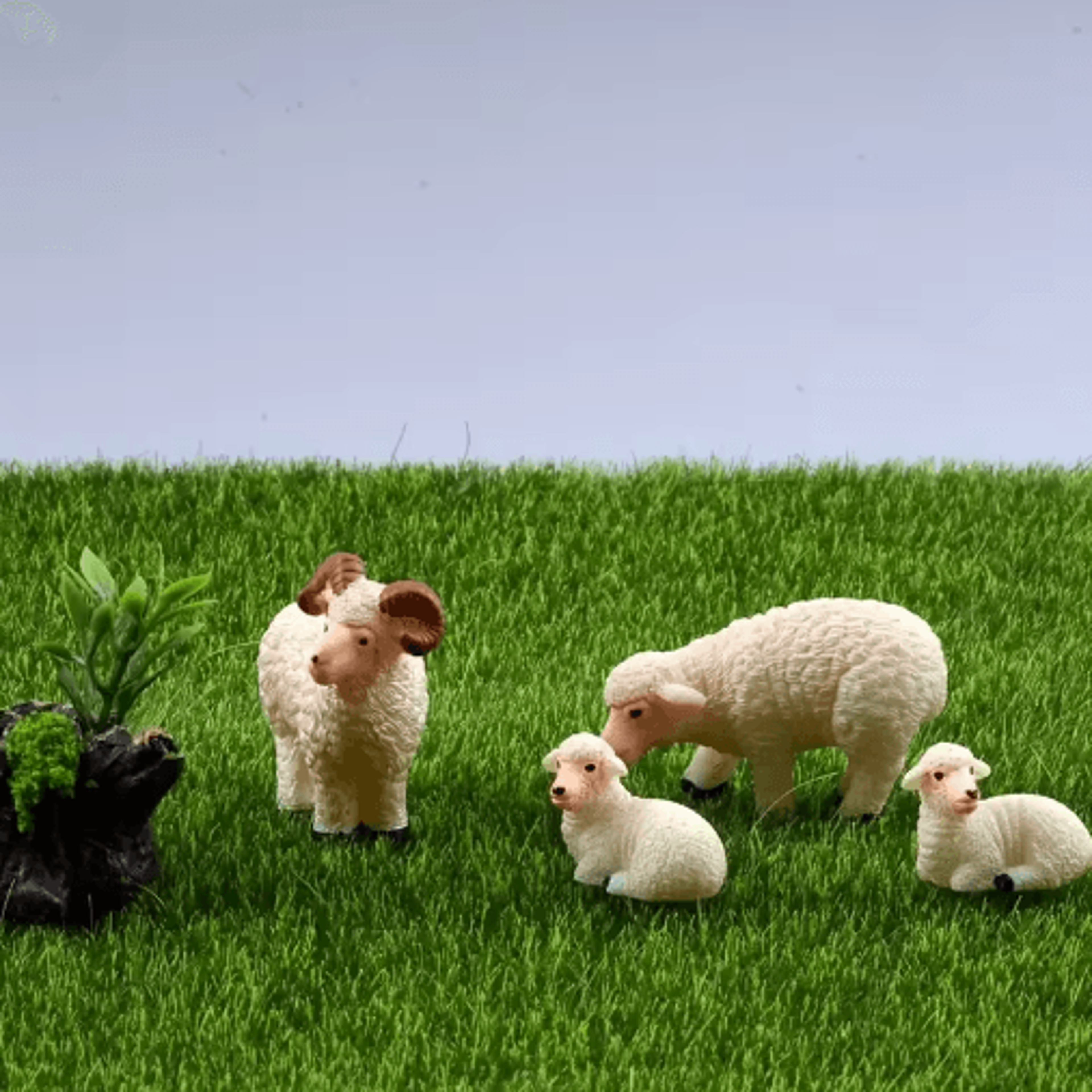 4PCS Mini Sheep Figurine Set  Resin Micro Landscape  Garden Decor 1