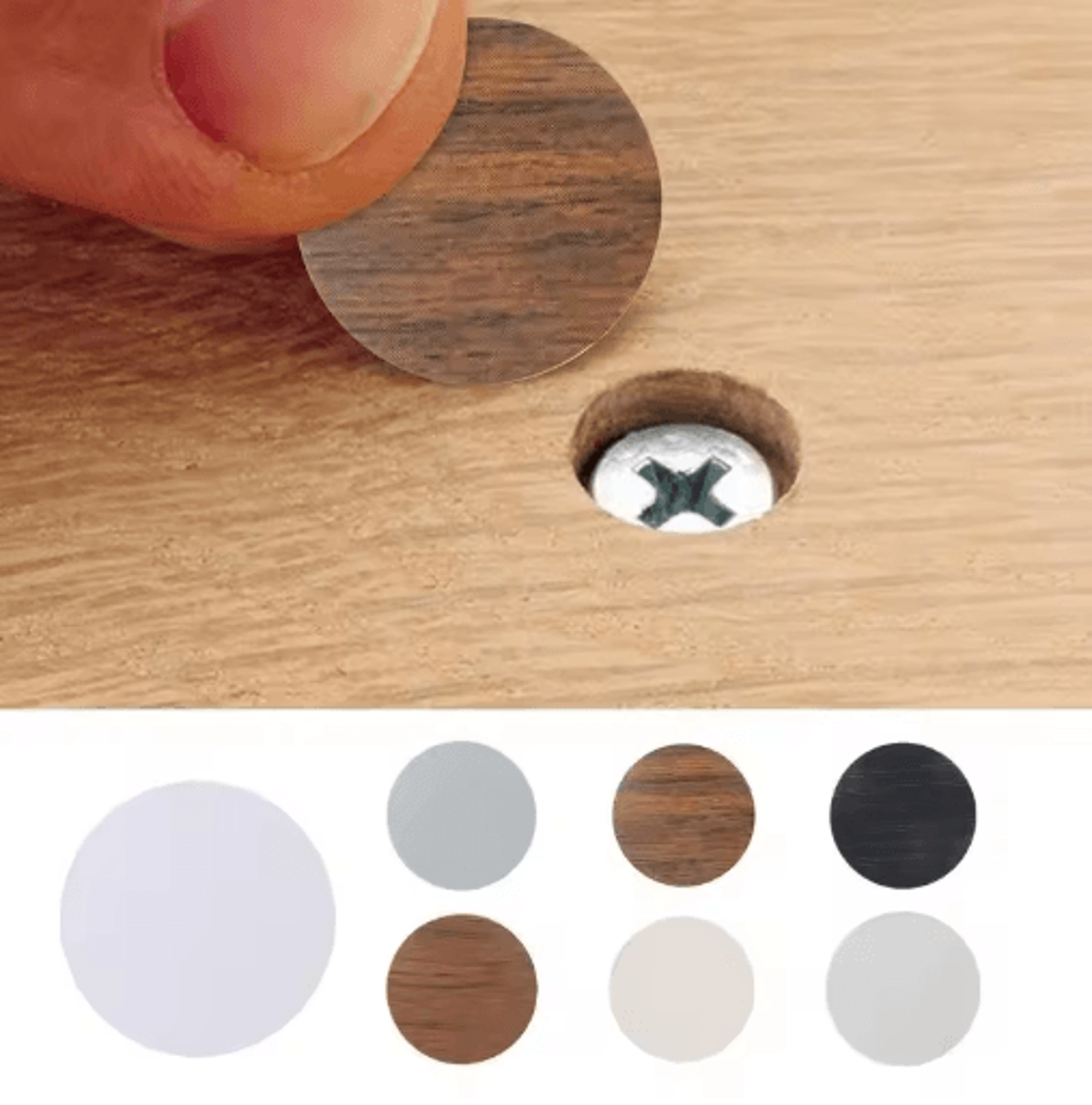 54pcs screw hole cover stickers – self-adhesive wood grain caps for furniture & desk repair