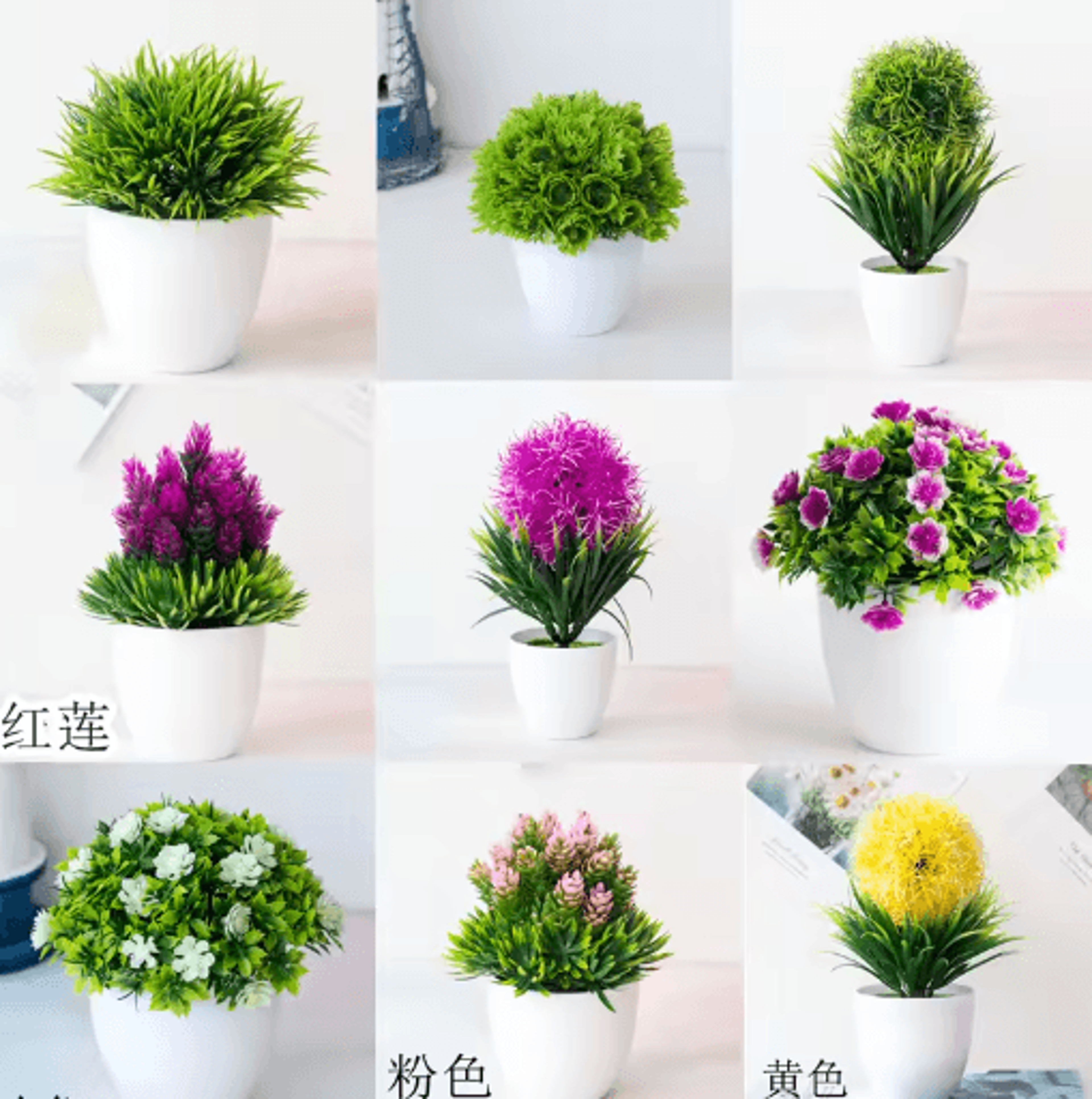mini artificial bonsai plant small potted greenery for home & office decor