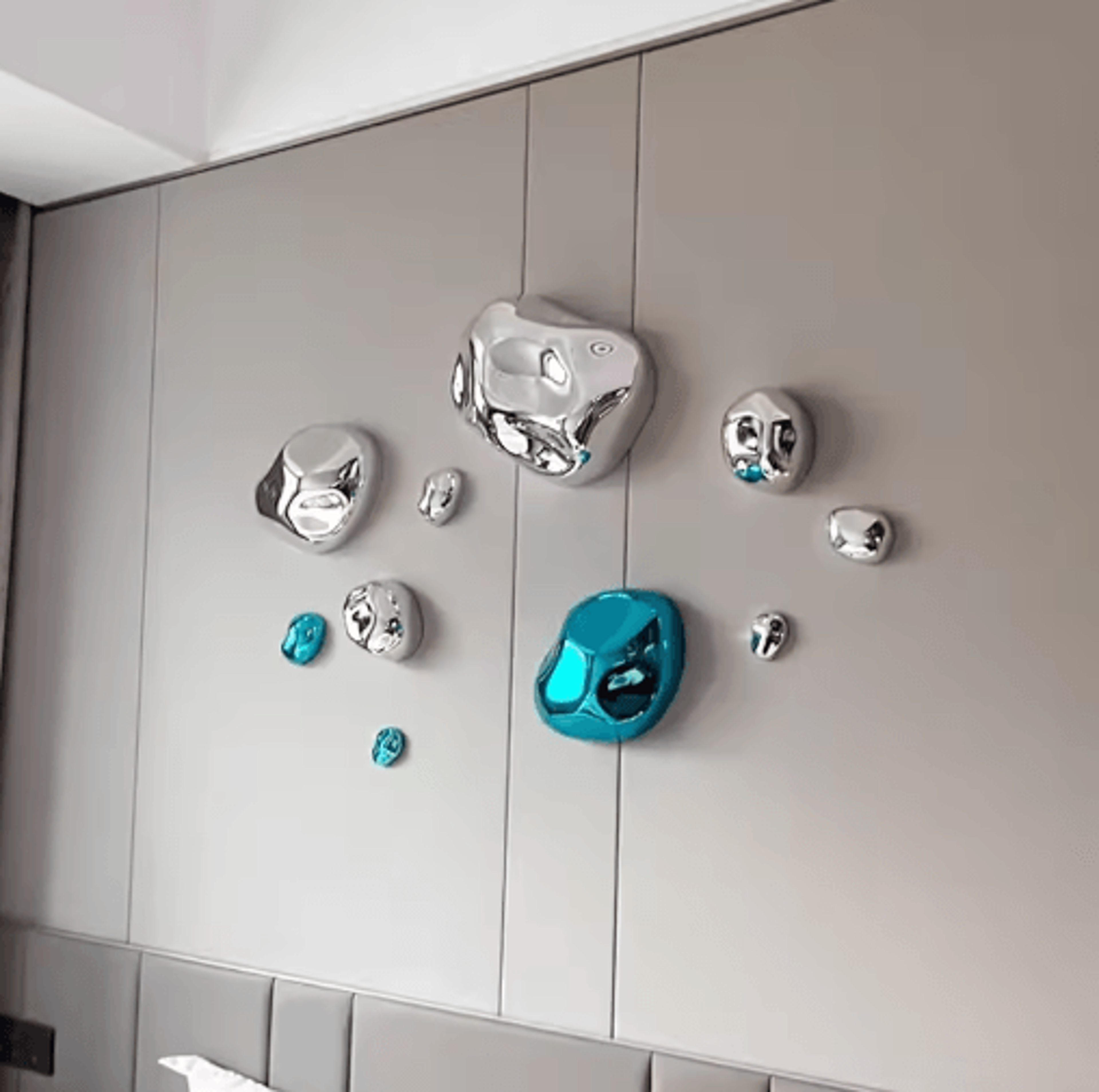 Abstract Stone Wall Pendant Modern Wall Hanging Decor For Living Room  Dining Spaces 0