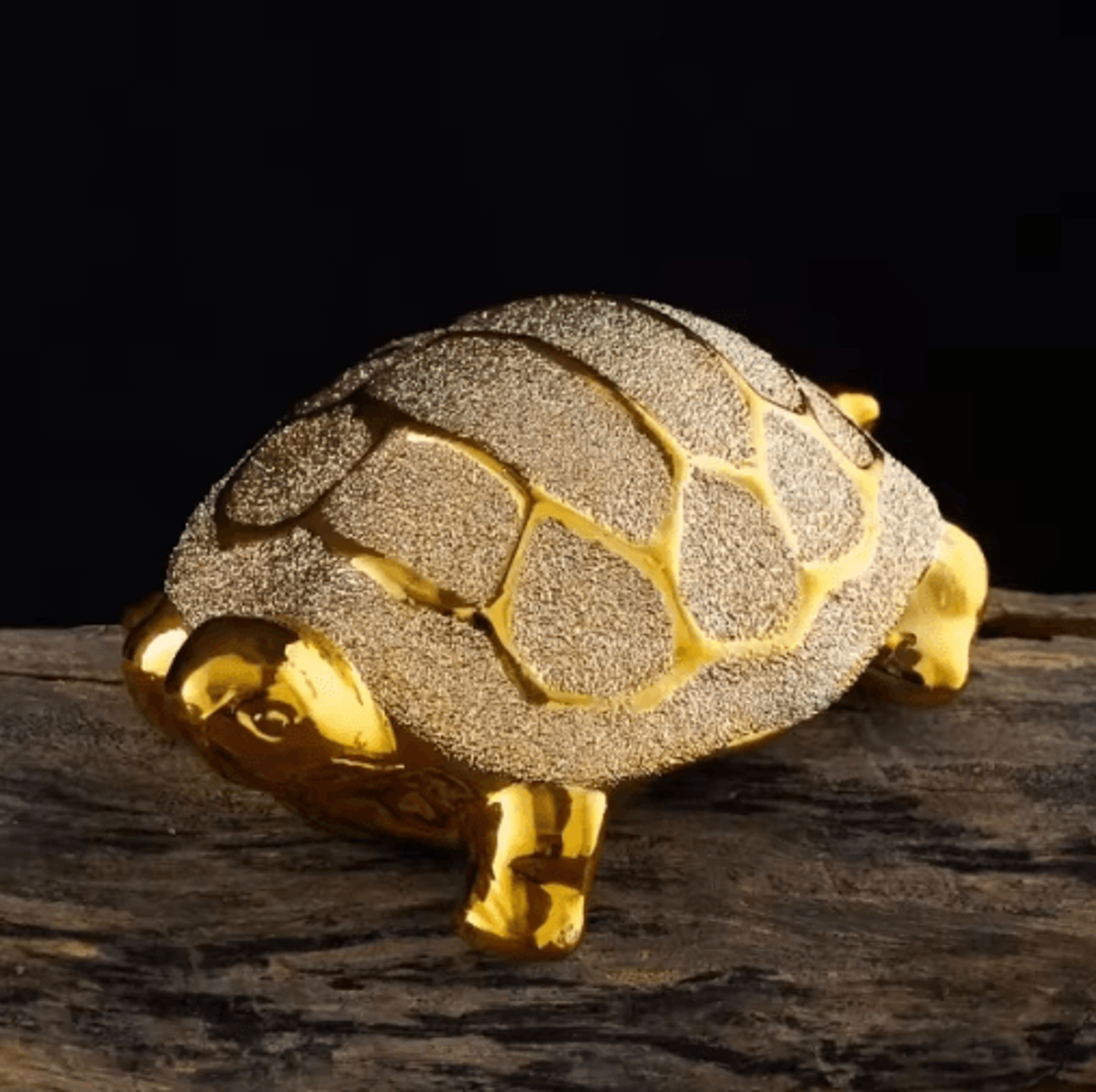 gold feng shui money turtle figurine – ceramic longevity desk & home decor