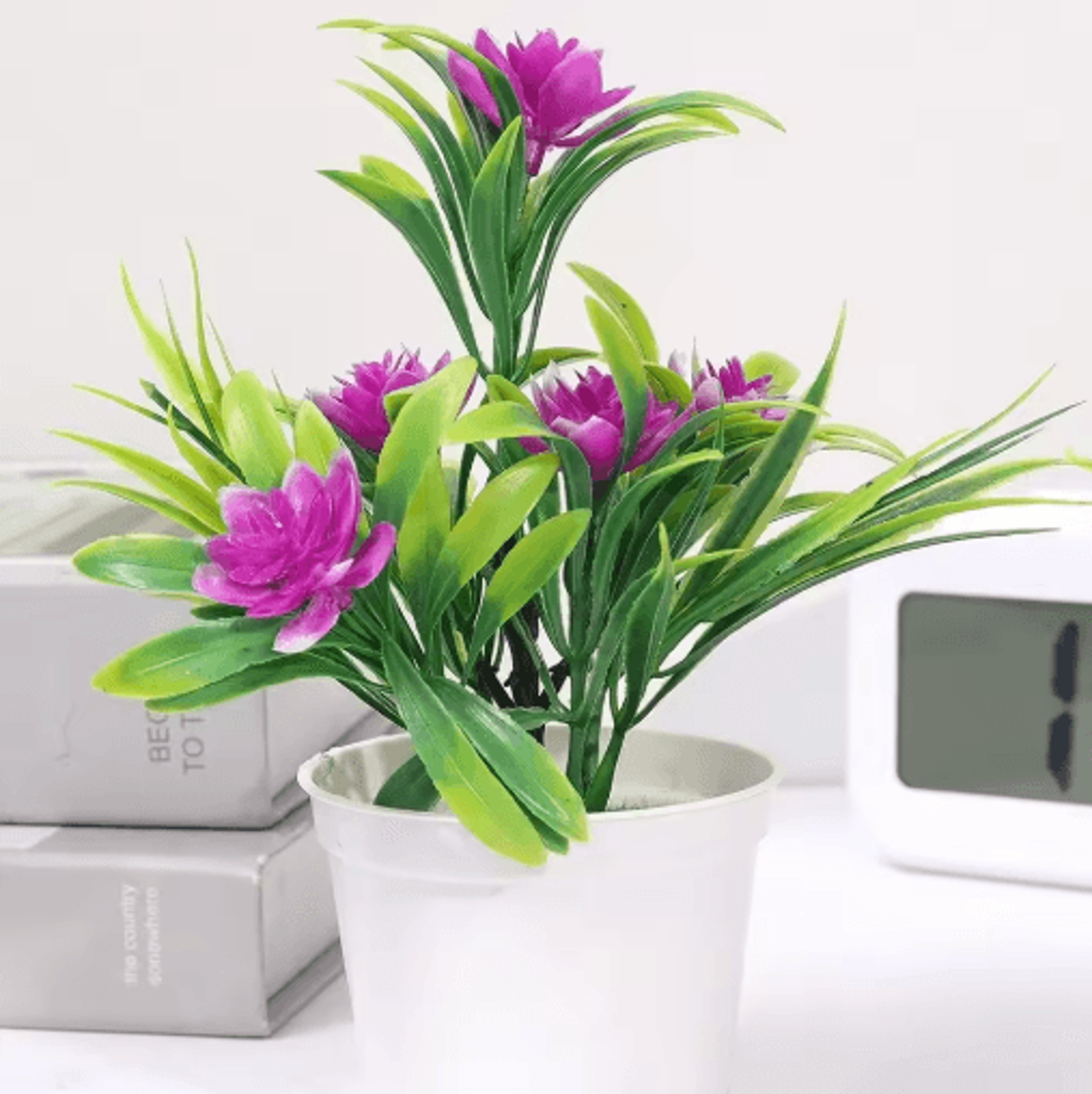 Colorful Artificial Potted Flowers  Mini Bonsai Tabletop Decor For Home  Garden 9
