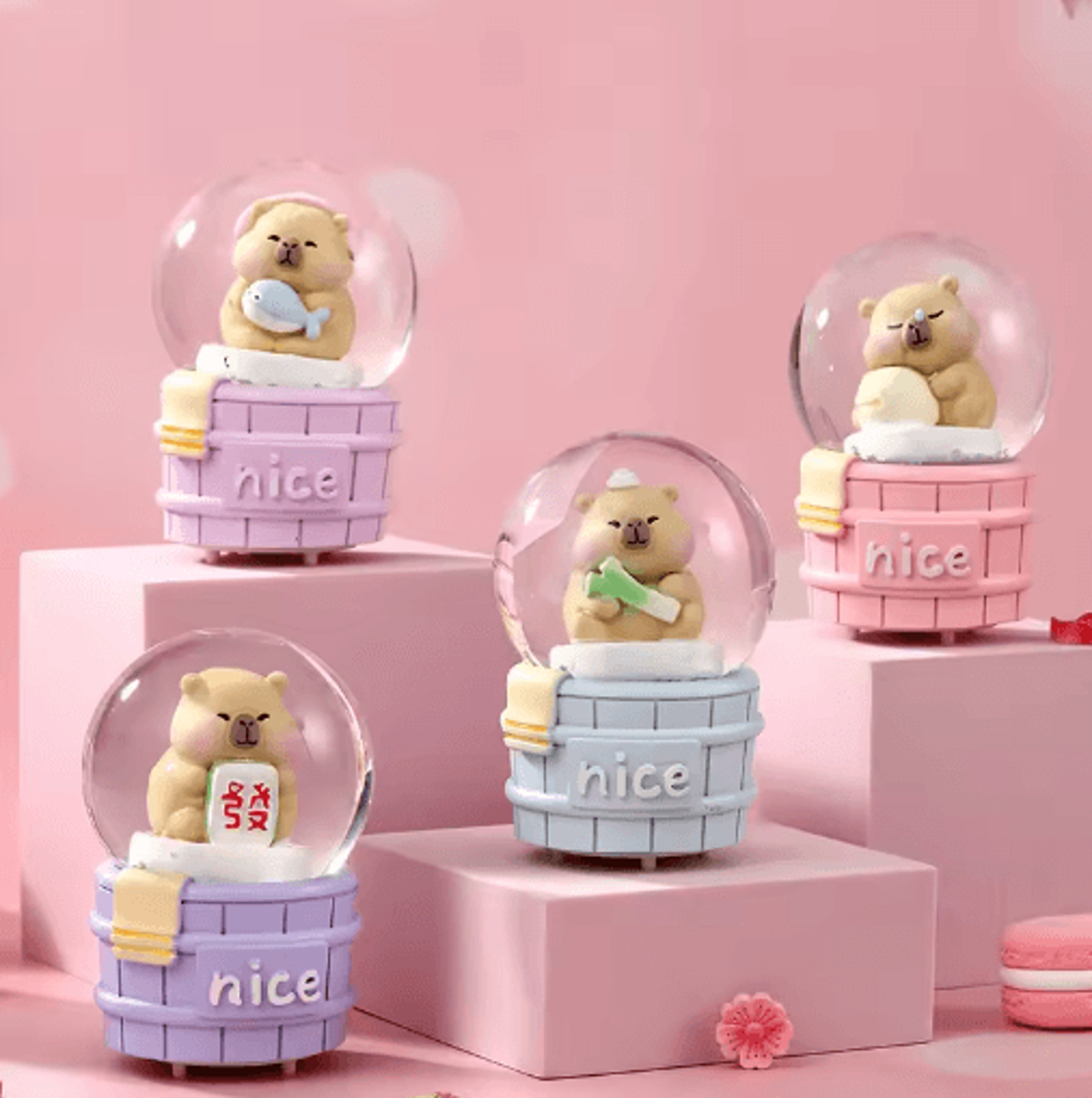 Cute Capybara Crystal Ball Ornament  Luminous Mini Desk Decor For Gifts  Home 7