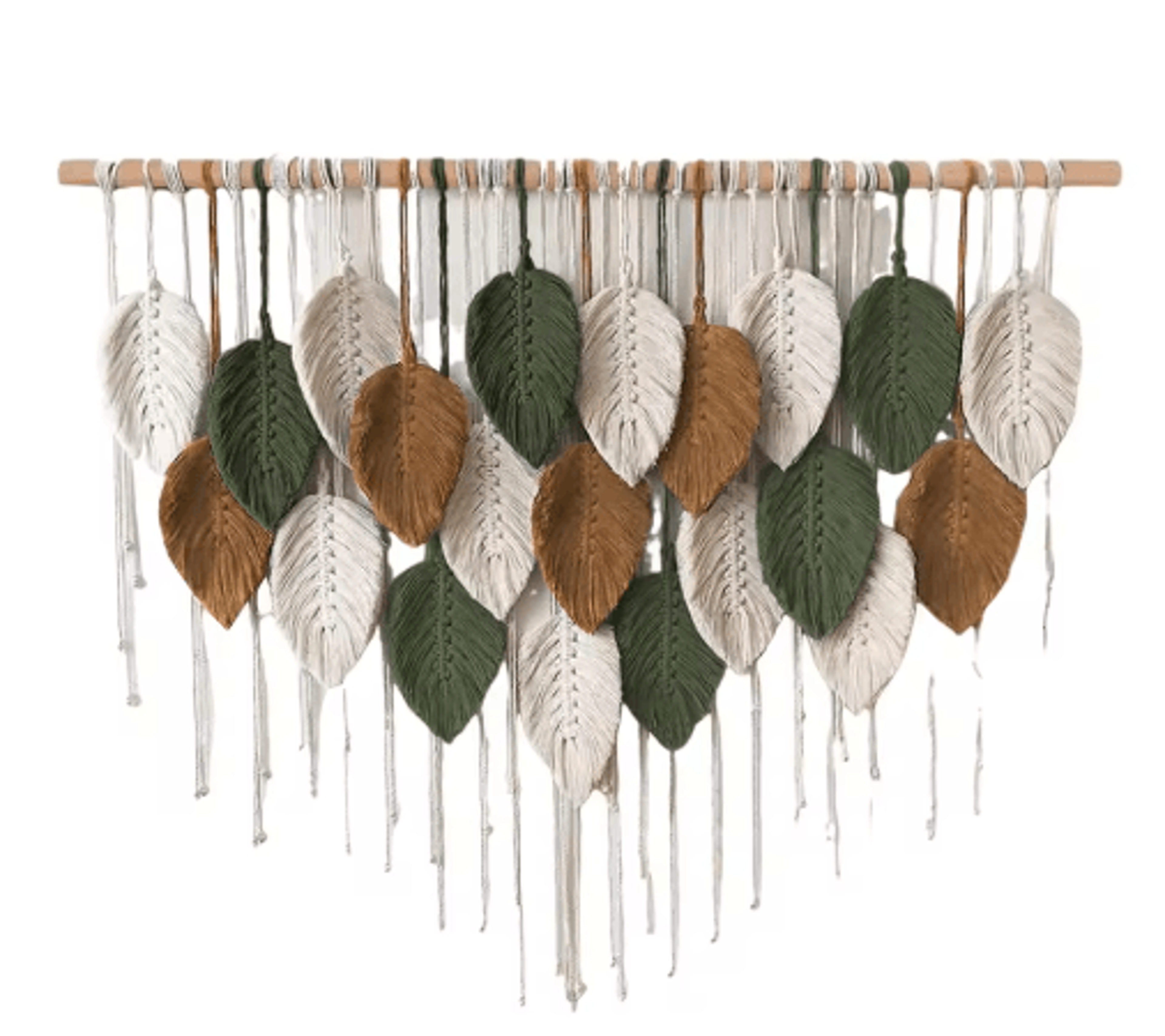 Large Boho Macrame Wall Hanging  Handmade Woven Tapestry Leaf  Feather Decor 4