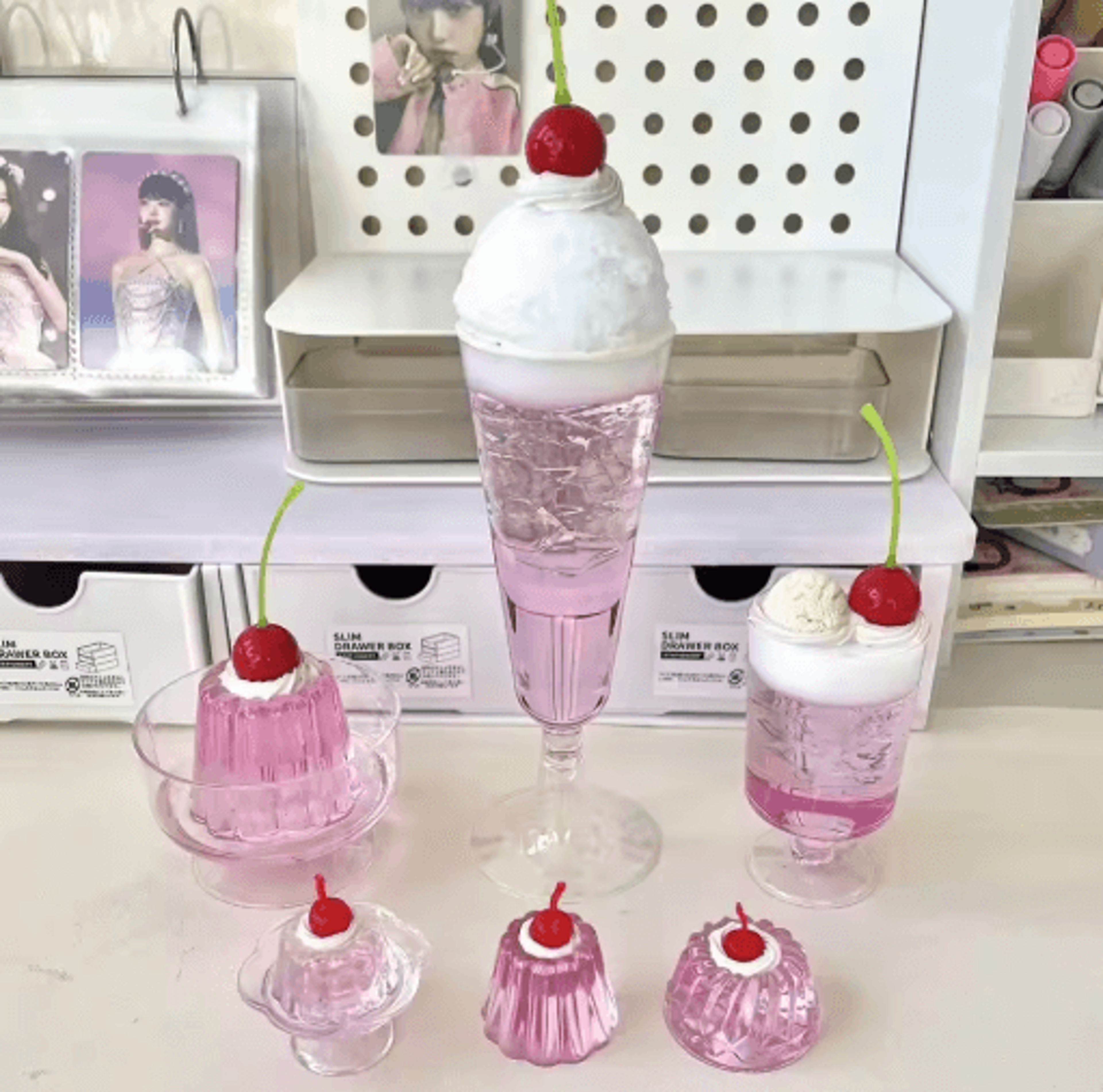 kawaii retro pudding ornament – japanese style dessert decor for room & photo props