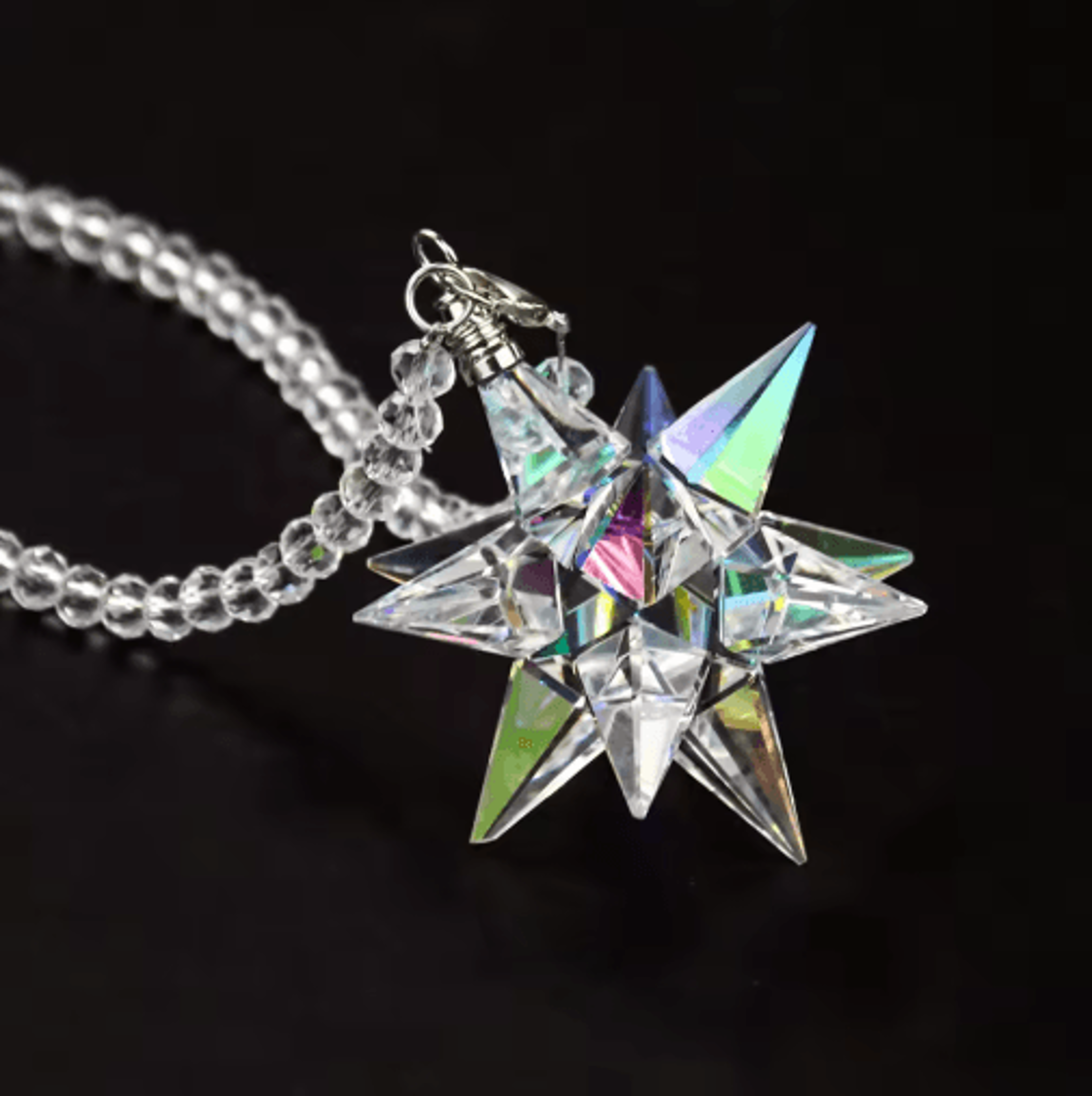AB Crystal Meteor Hanging Pendant  Rainbow Maker Car Mirror Decor 2