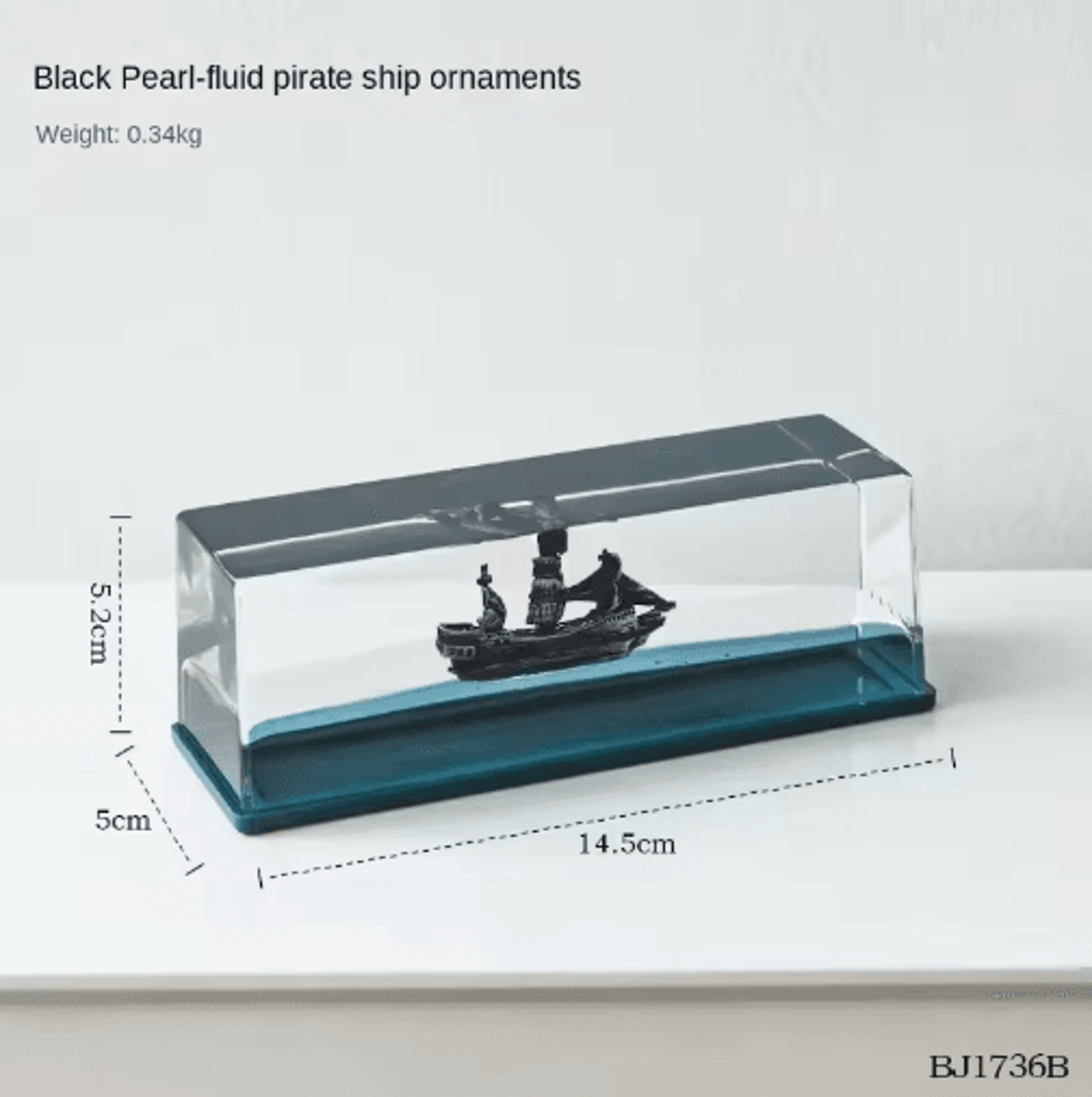 Black Pearl Liquid Motion Ship Bottle  Floating Titanic Desk Decor Ornament 4