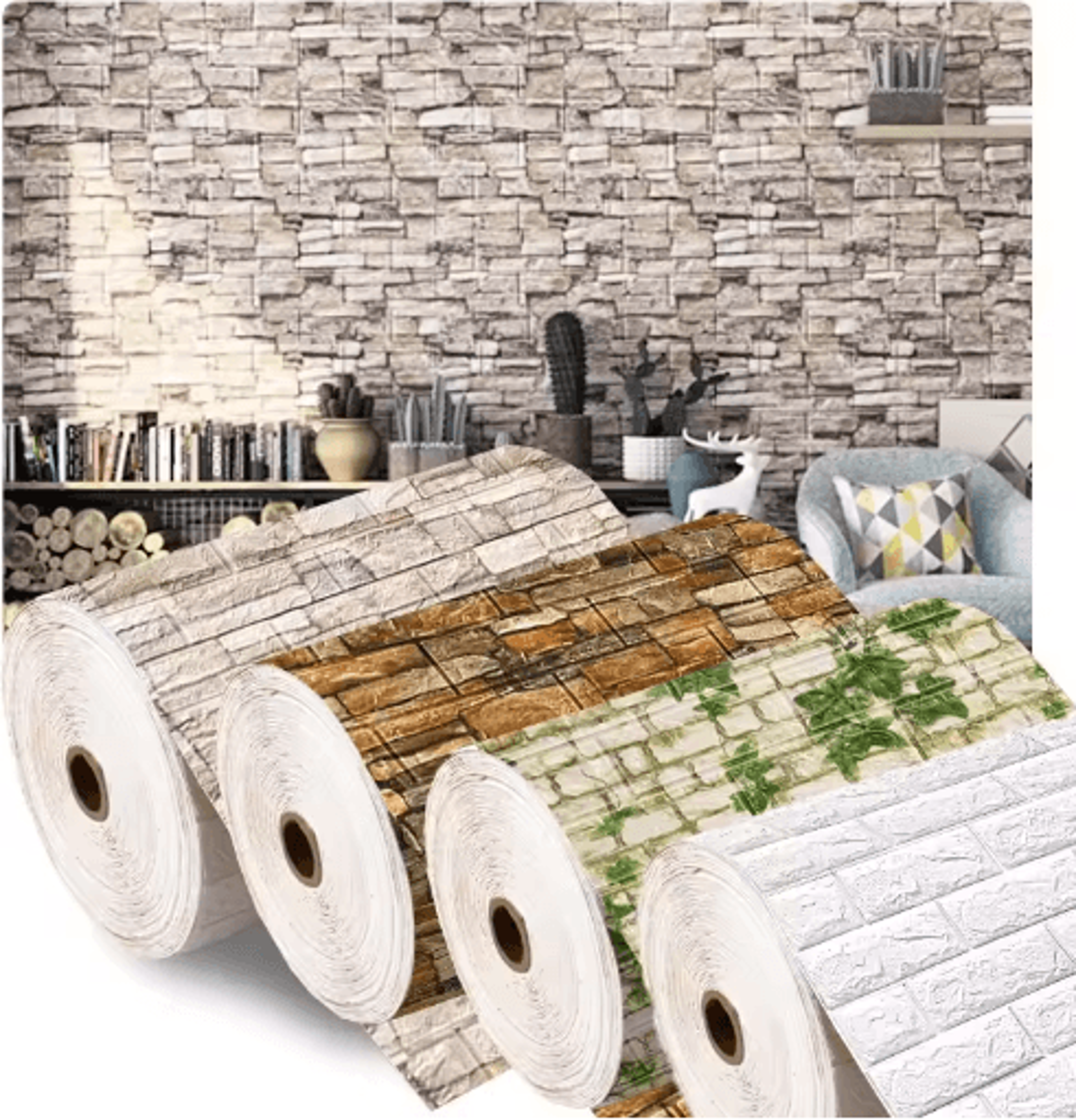3D Foam Brick Wall Panels Self Adhesive Waterproof Wall Decor For Living Room 19