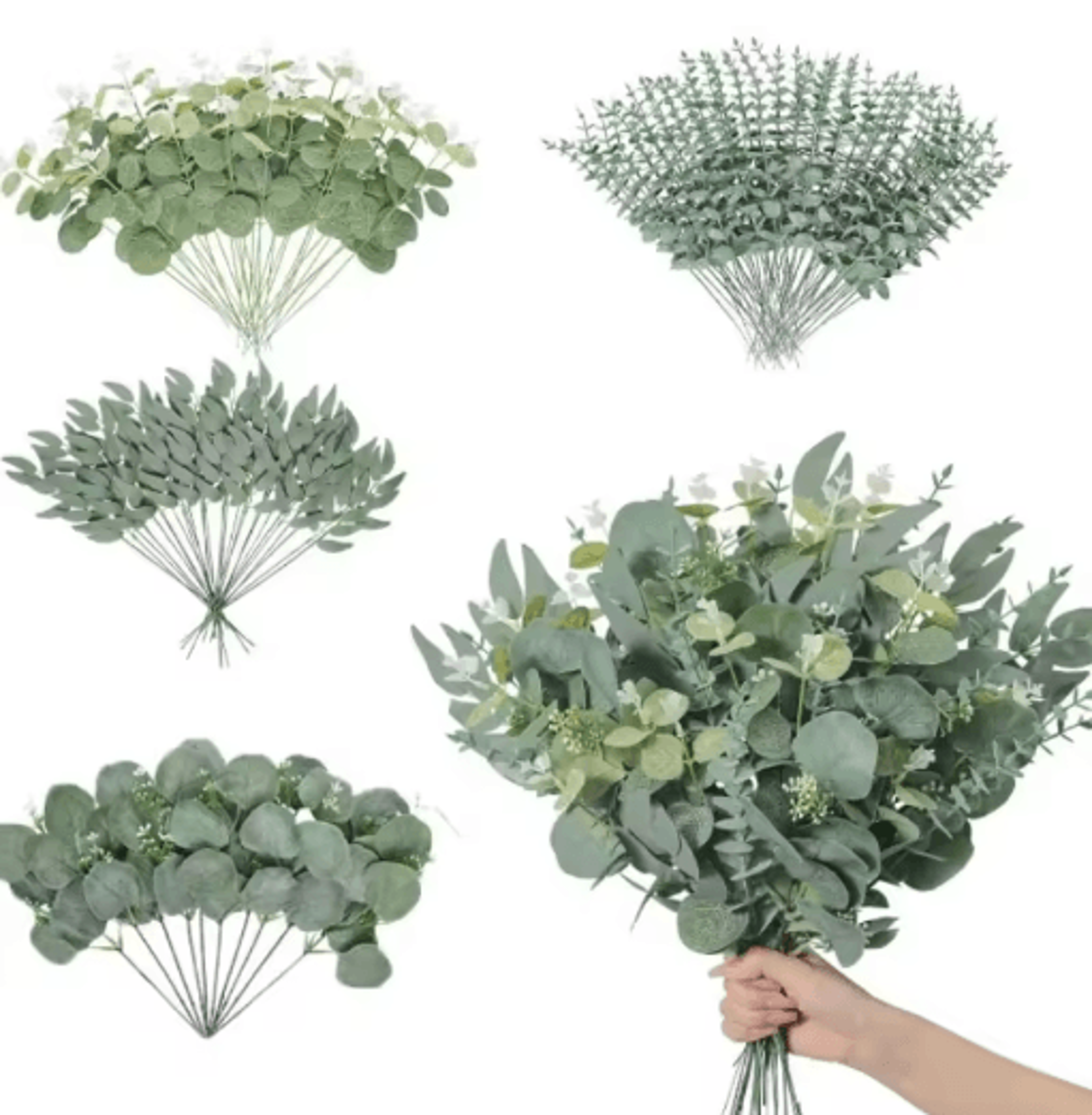 Artificial Eucalyptus Leaf Stems Greenery Bouquet Decor For Wedding  Home 0
