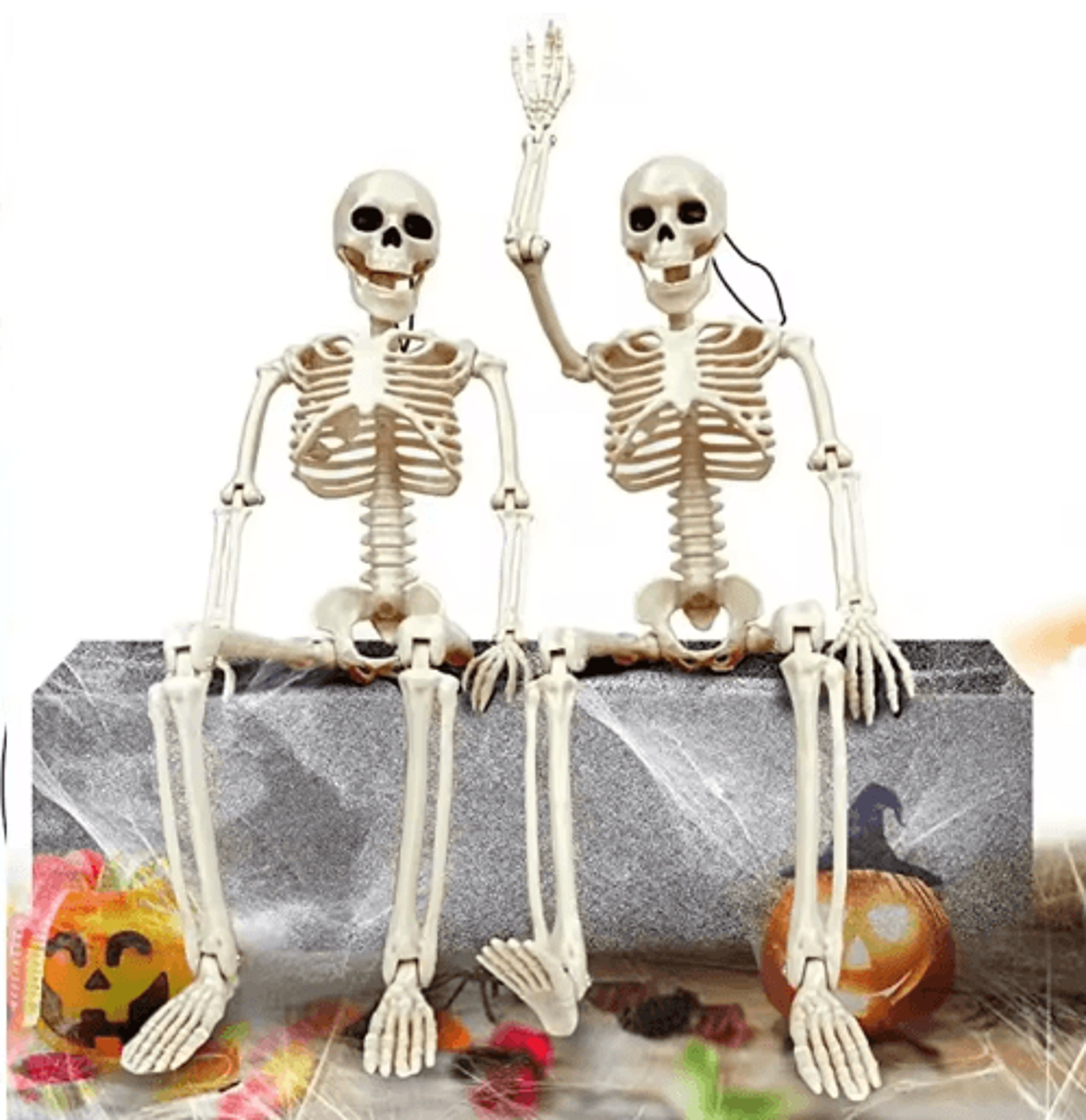 life-size halloween skeleton decoration – spooky haunted house prop for parties