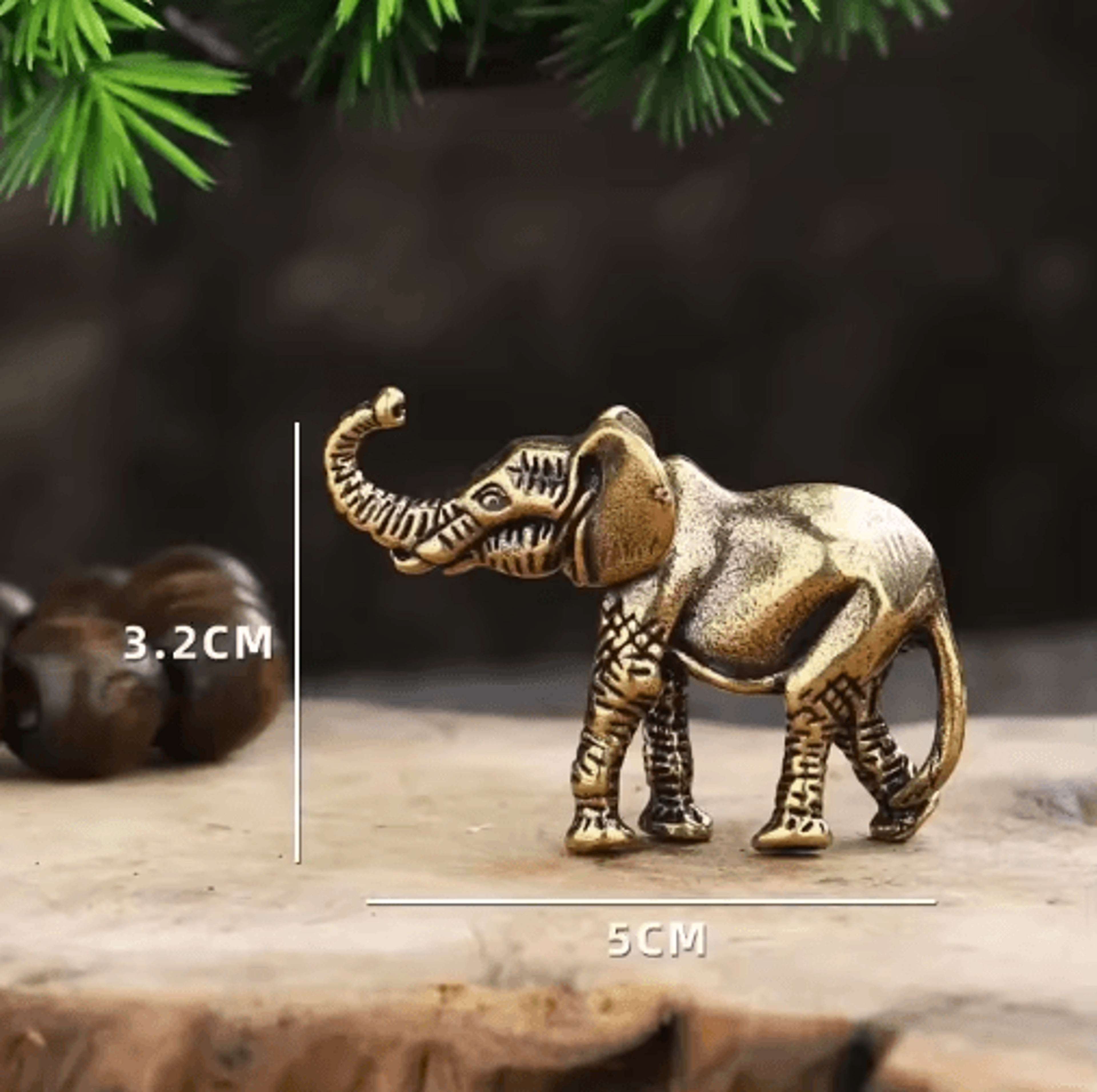 Brass Elephant Figurine  Auspicious Mini Elephant Decor For Home  Office 2
