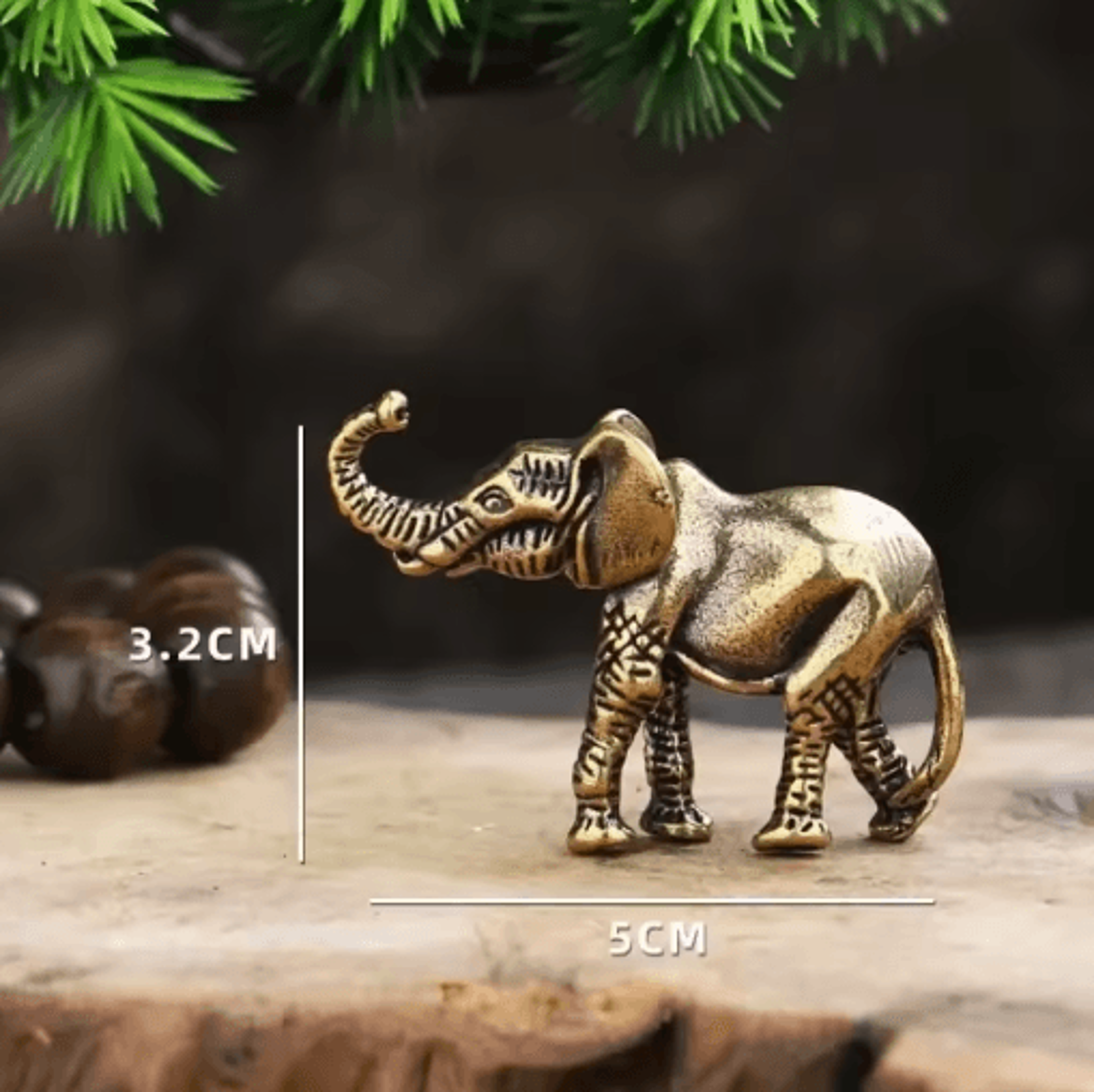 Brass Elephant Figurine  Auspicious Mini Elephant Decor For Home  Office 5