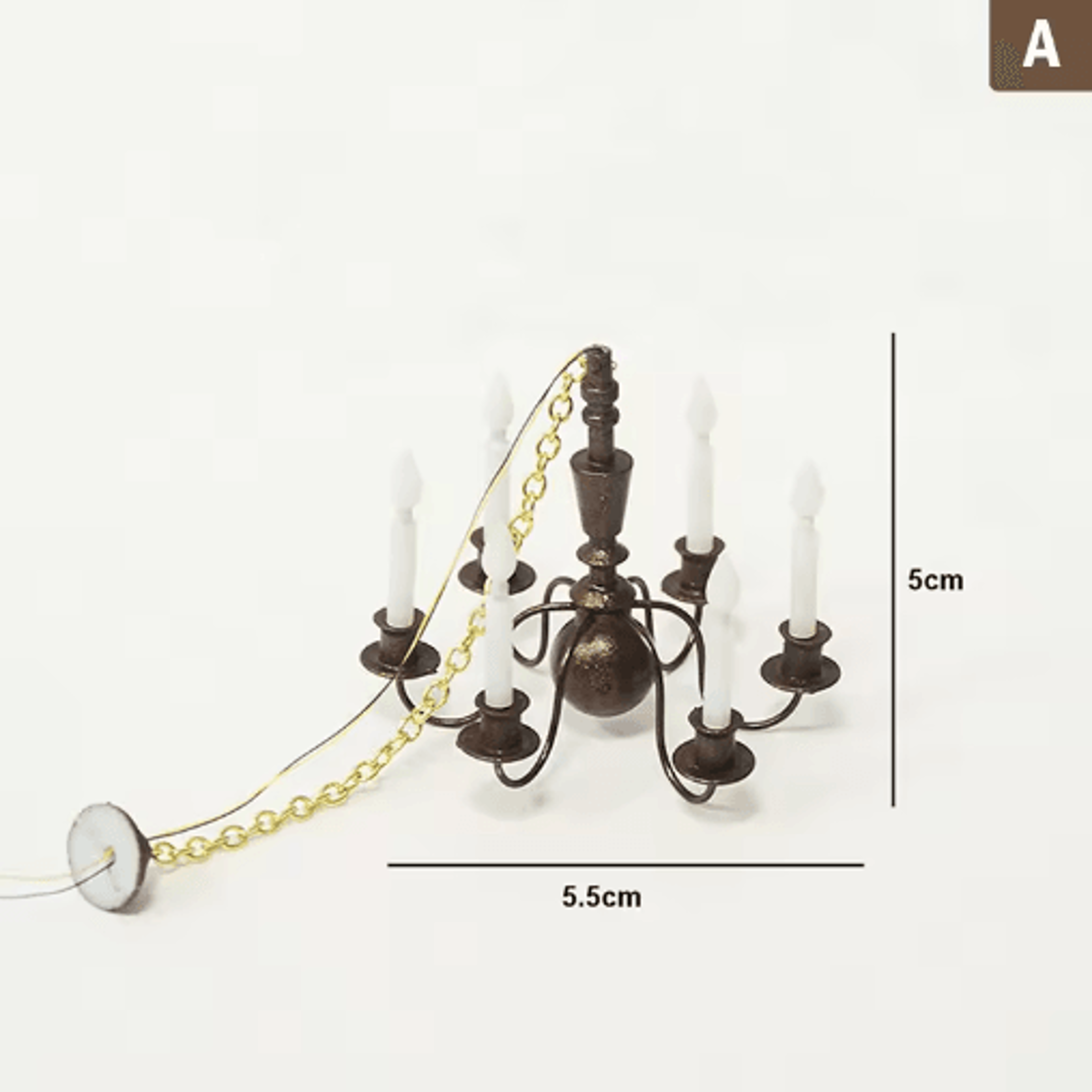 Mini LED Dollhouse Ceiling Lamp 3V Chandelier Lighting Accessory 5