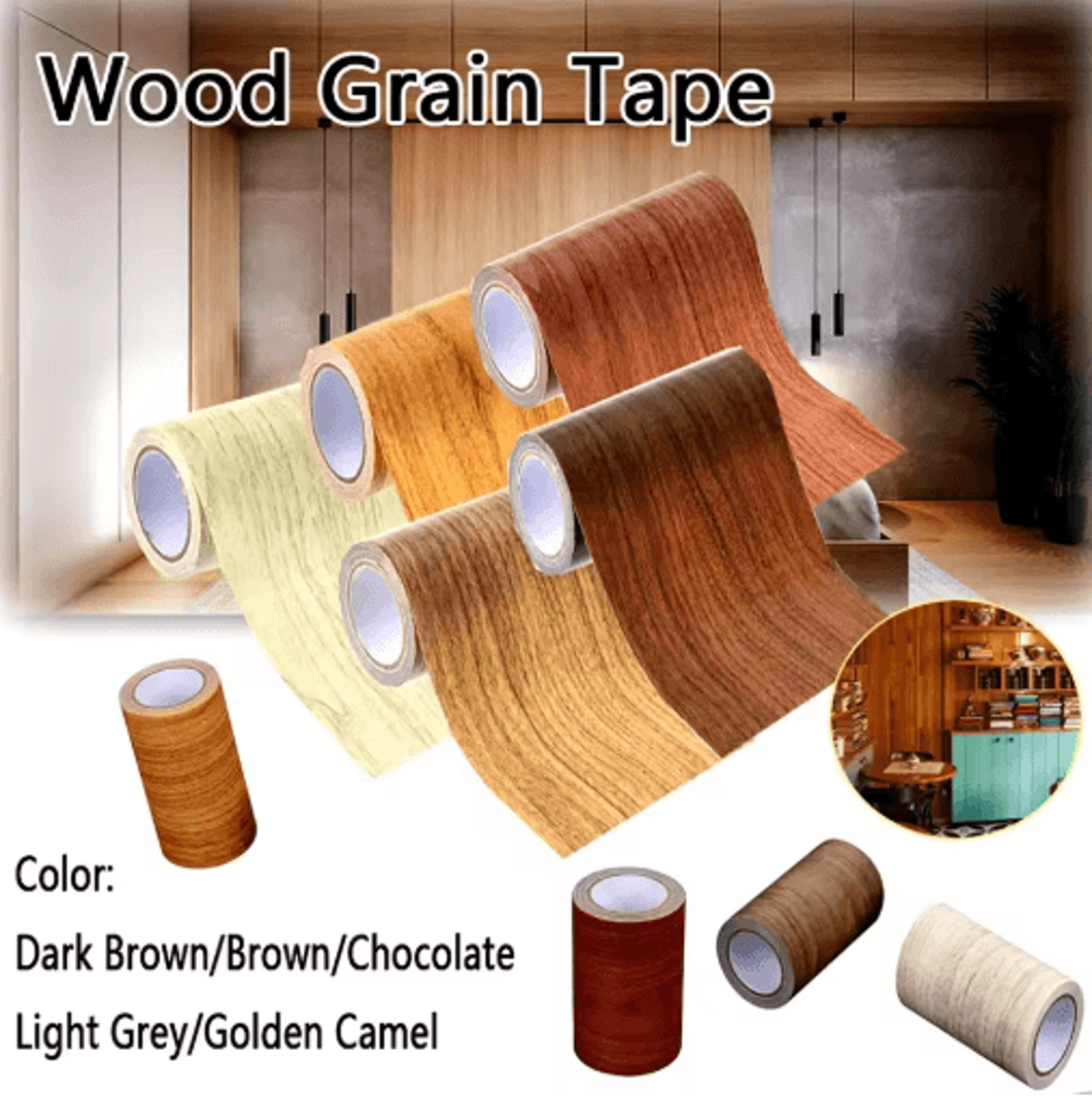self-adhesive wood grain repair tape – pvc furniture patch sticker for easy fixes