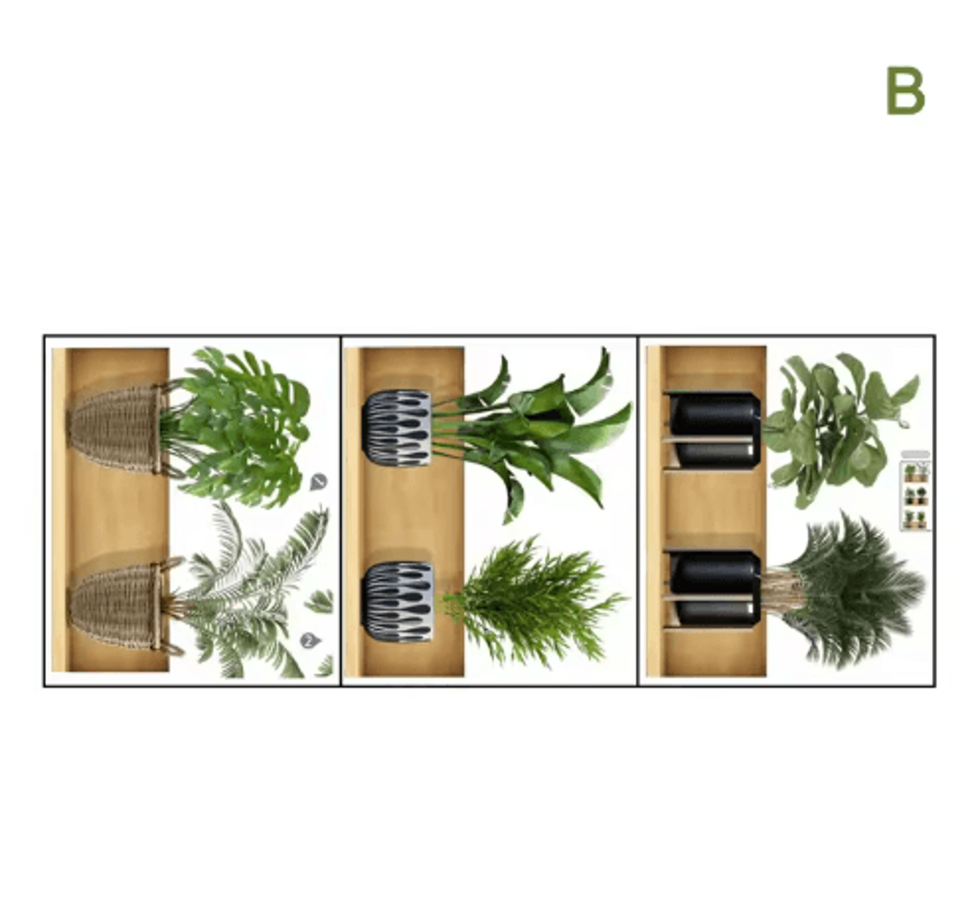 Botanical Plant Wall Sticker Set  Potted Greenery Decal For Modern Home Decor 2