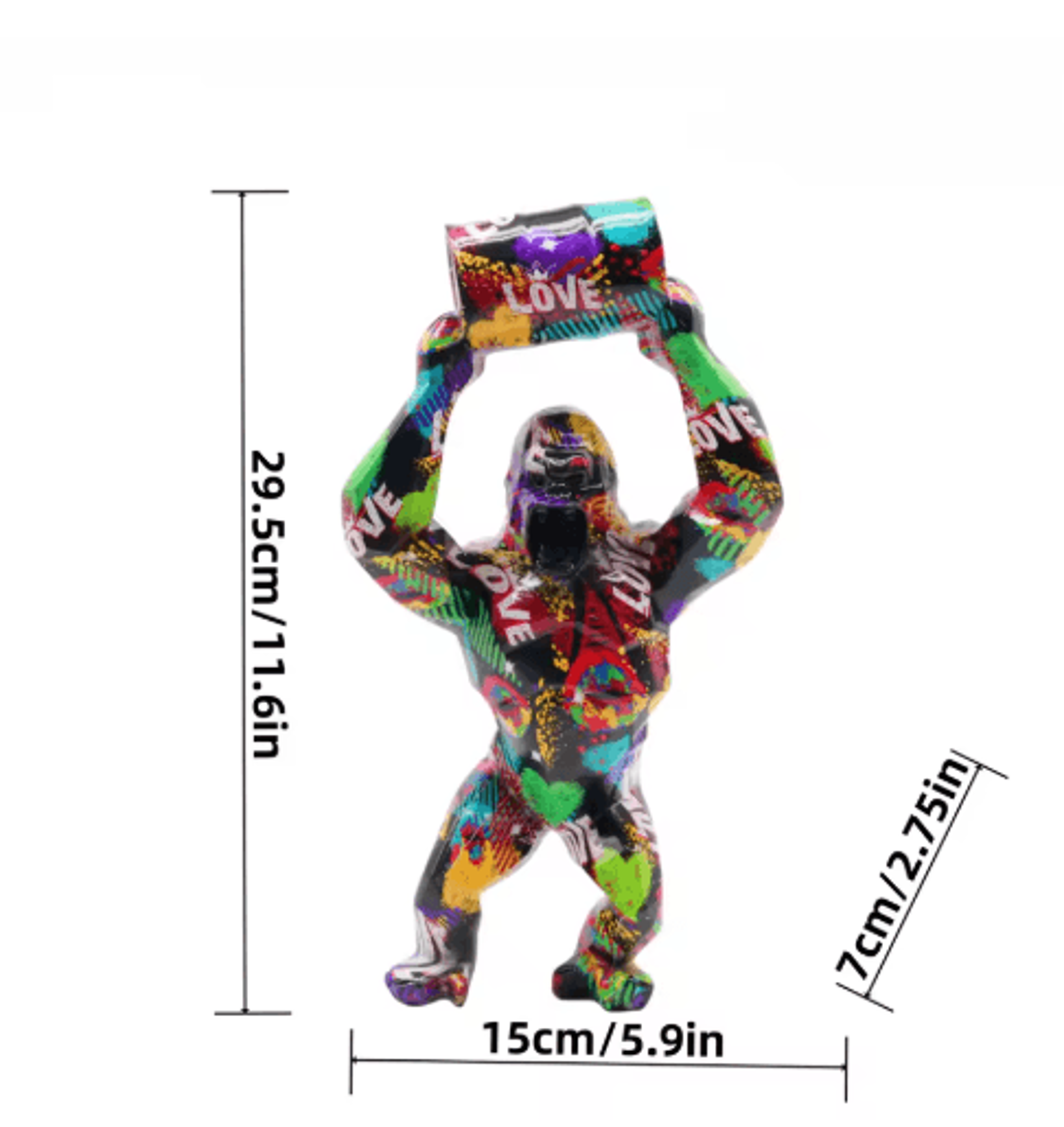 Creative Gorilla Resin Sculpture  Modern Animal Statue For Living Room Decor 2