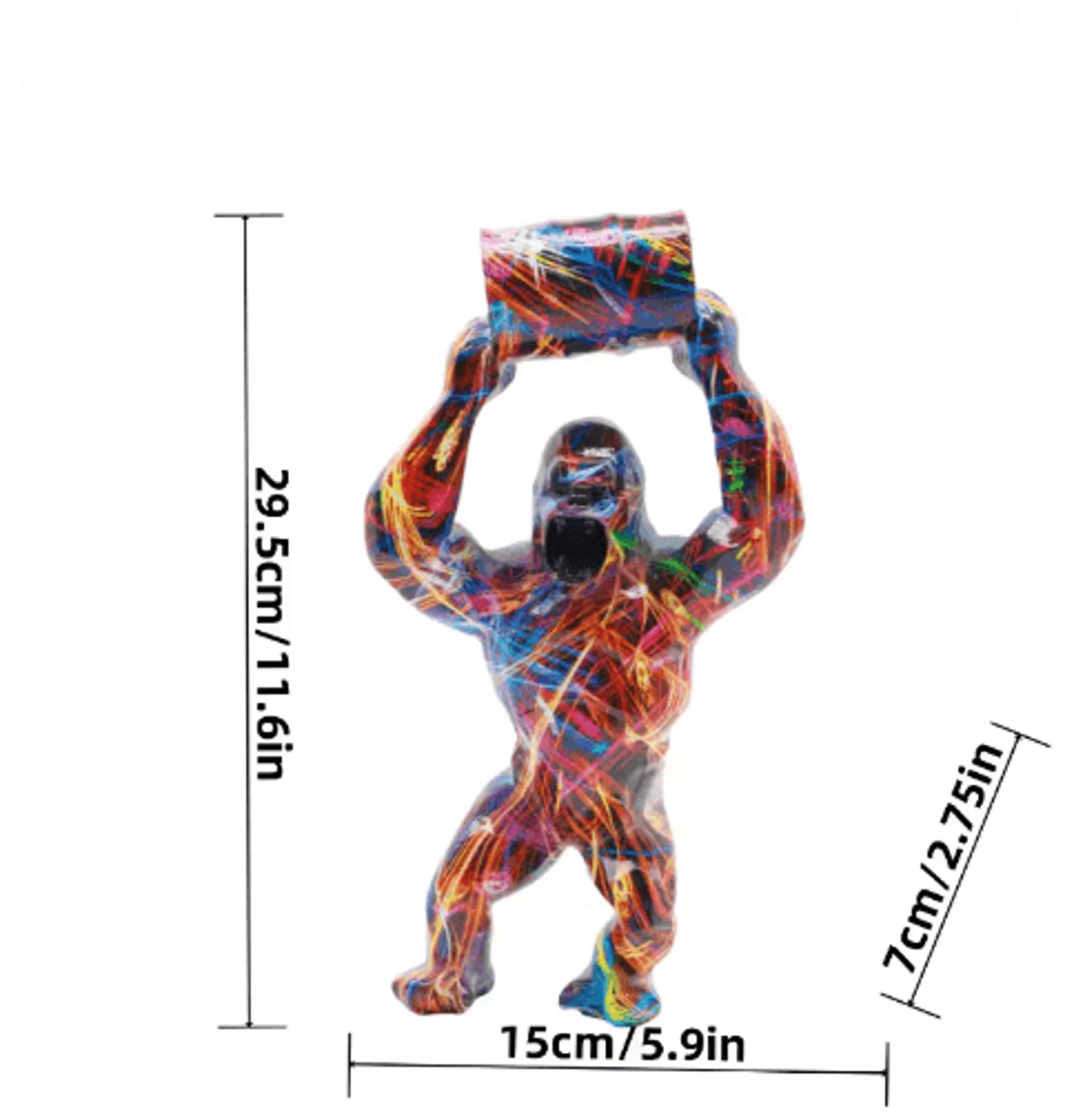 Creative Gorilla Resin Sculpture  Modern Animal Statue For Living Room Decor 3