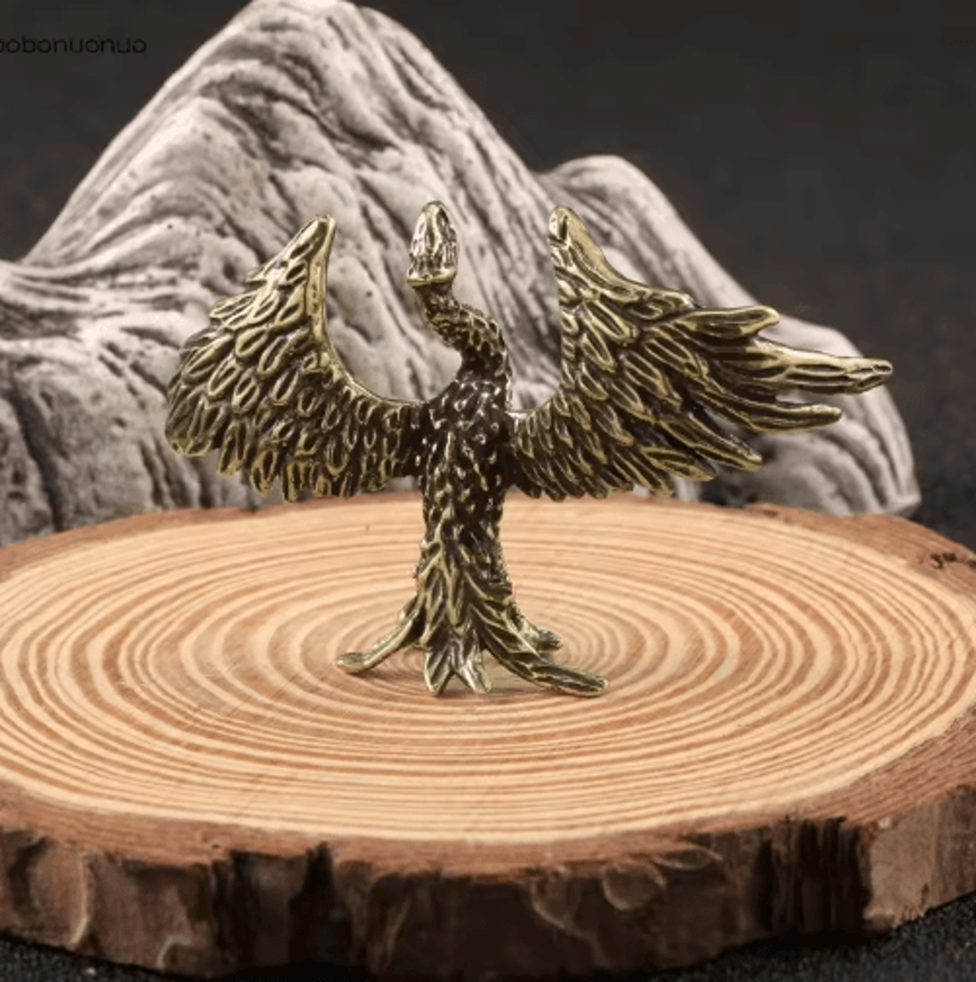 Solid Brass Phoenix Statue  Feng Shui Flame Bird Desk Ornament  Retro Decor 5