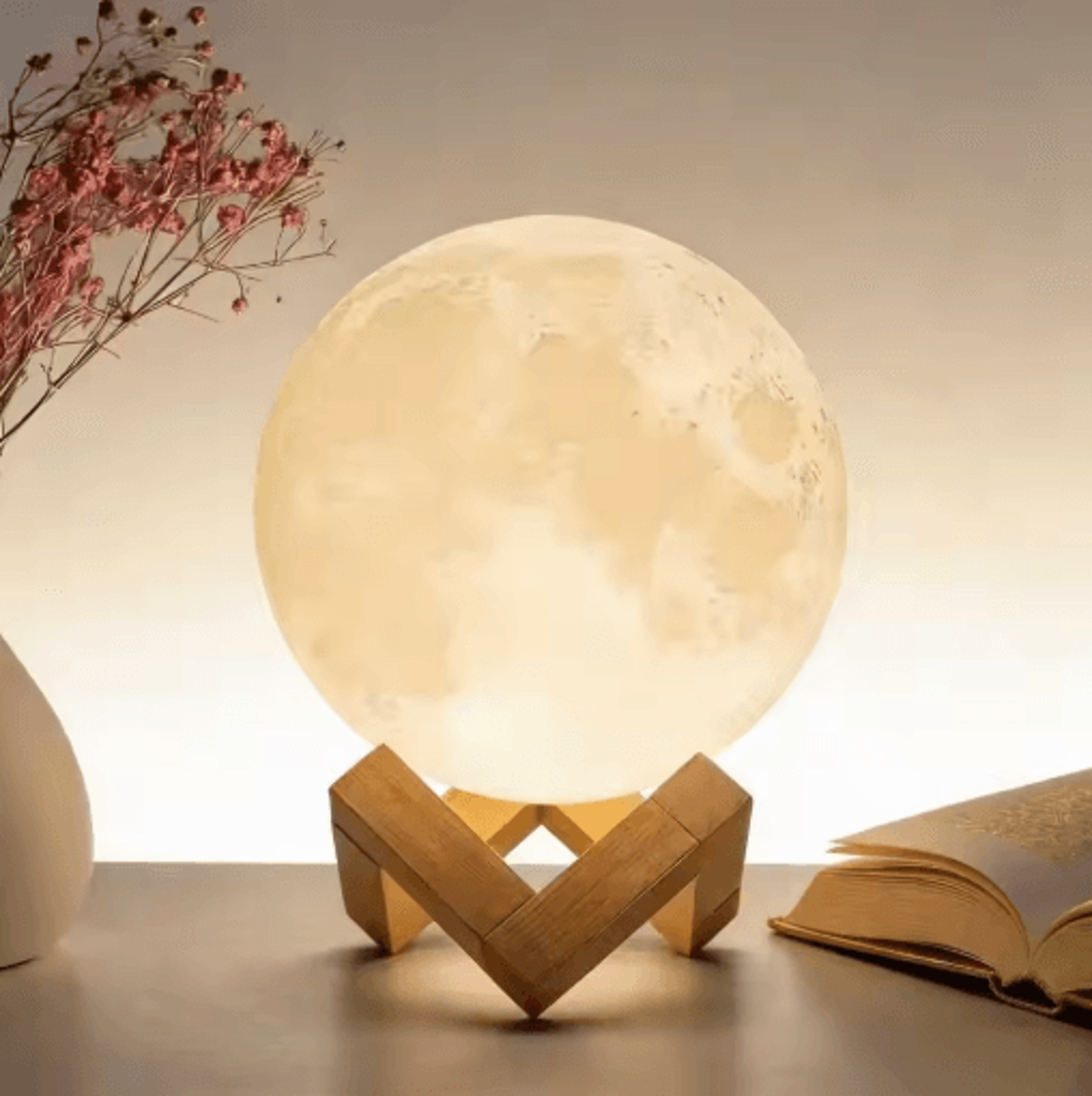 8cm diy planet lamp galaxy moon night light with stand
