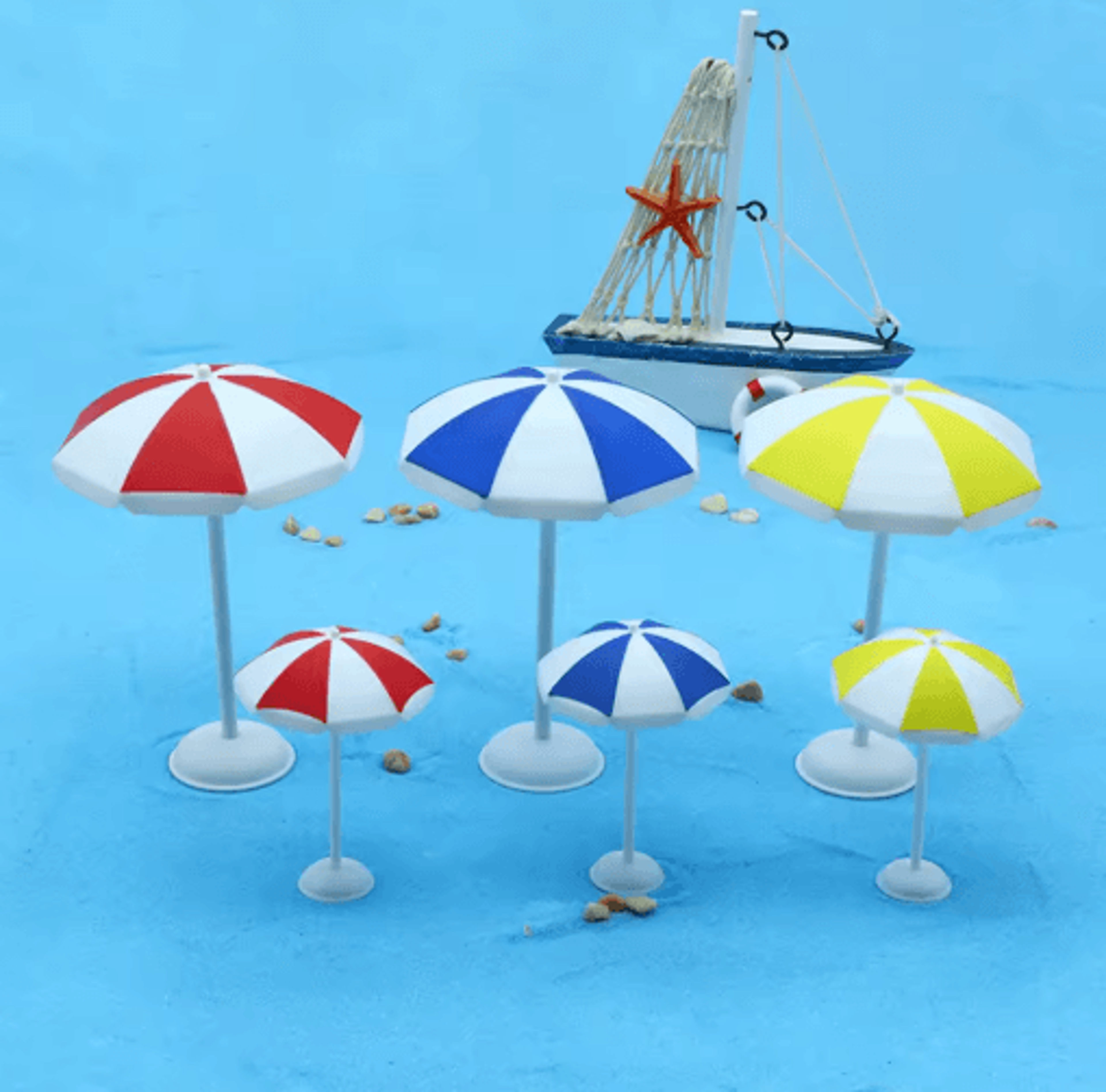 Mini Beach Umbrella  Dollhouse Micro Landscape Decor  DIY Craft Accessory 0