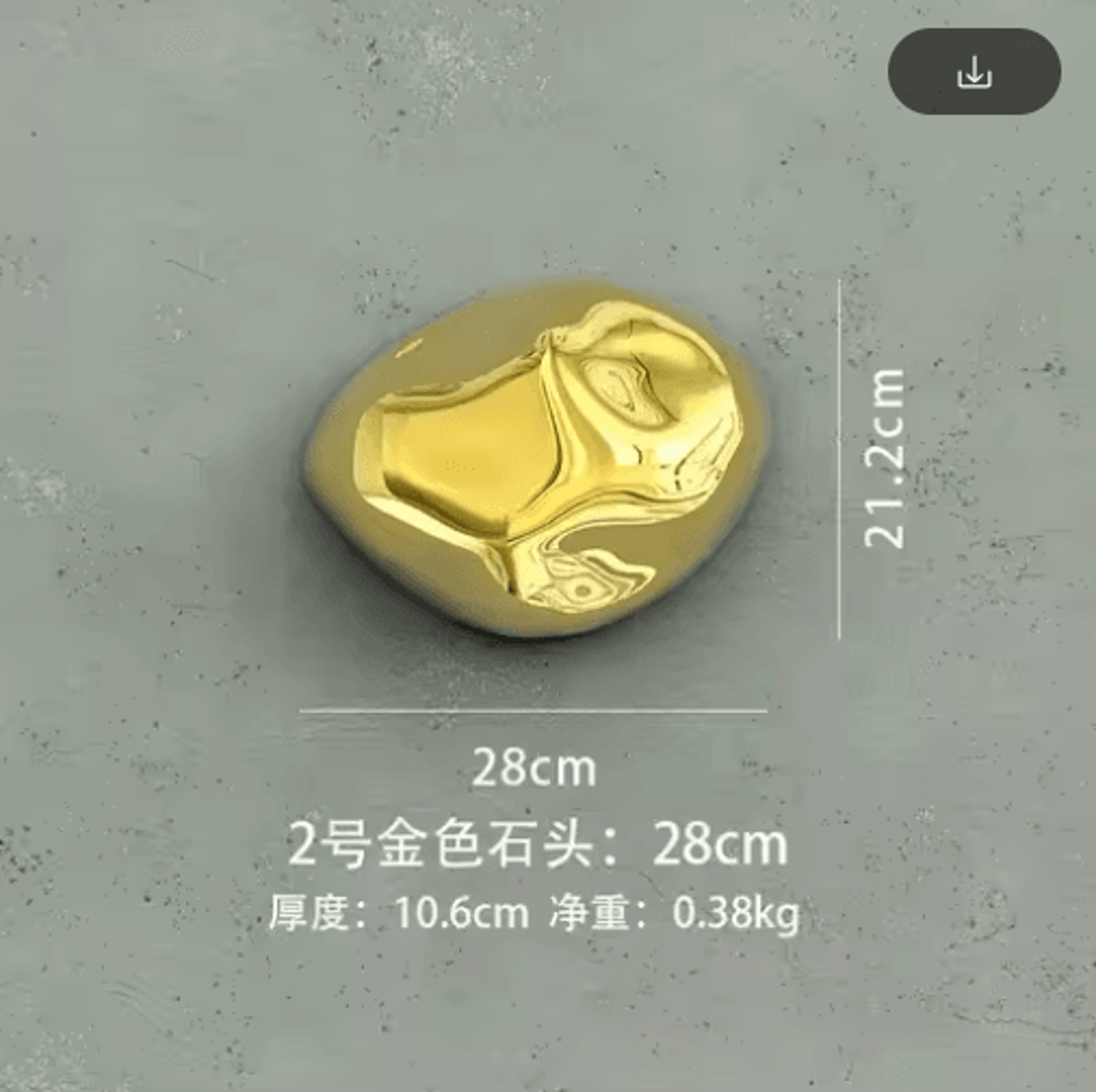 Luxury 3D Stone Wall Decor  Golden Simulation Stone Hanging Accent 18