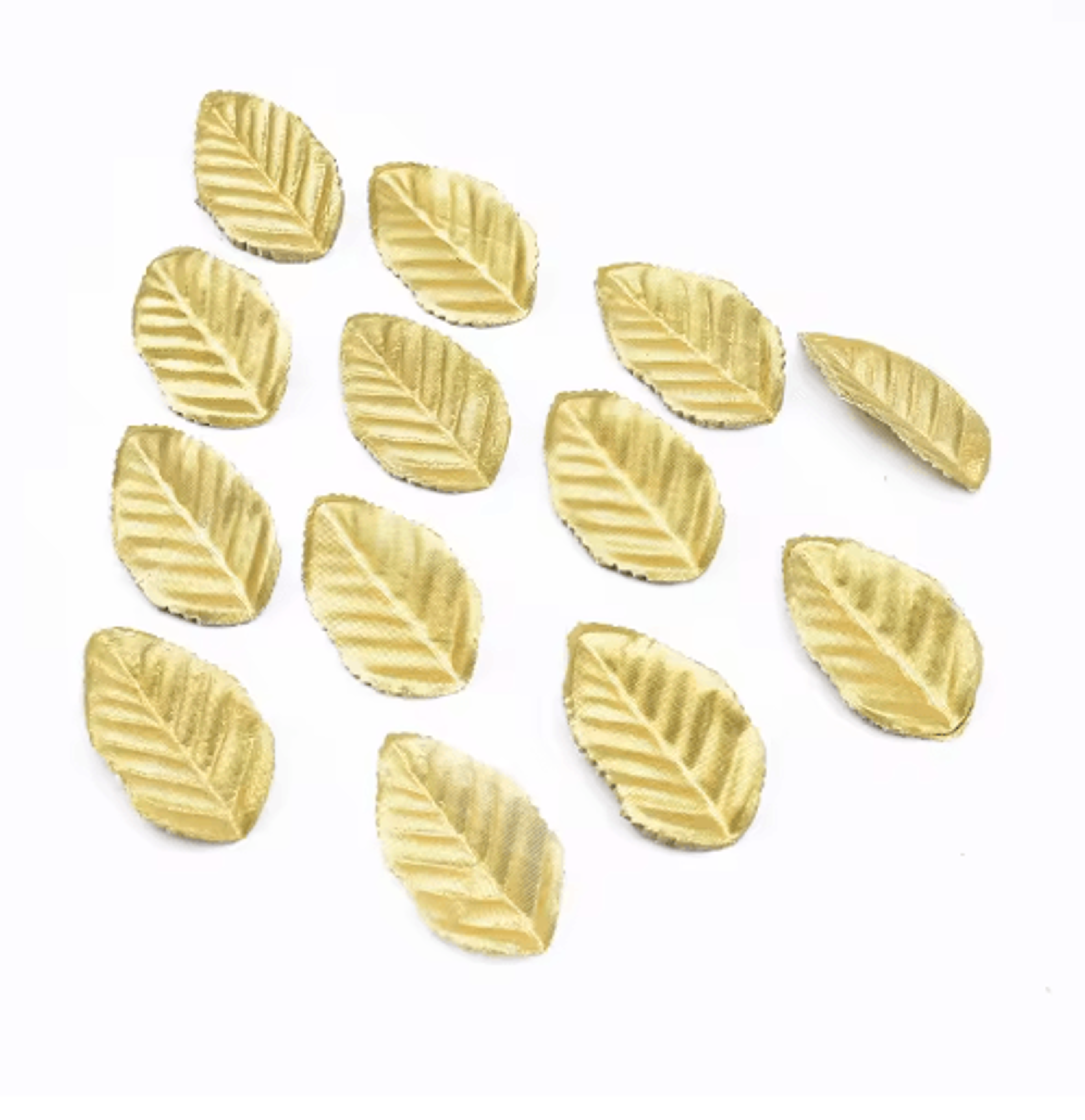100pcs Gold Artificial Leaves  Silk Leaf Decoration For Crafts Wreaths  Events 2